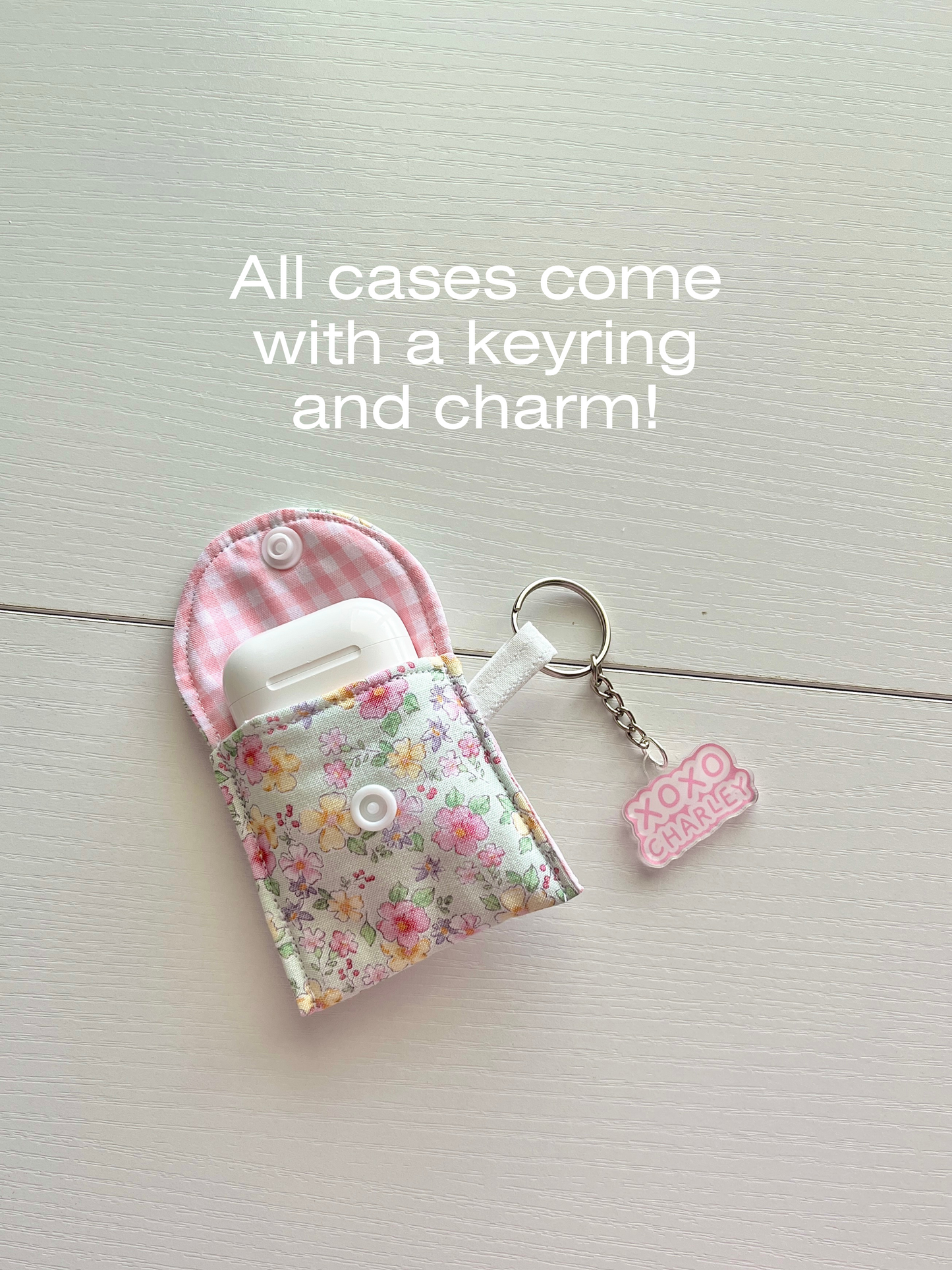 Pink Patchwork Earbuds Case