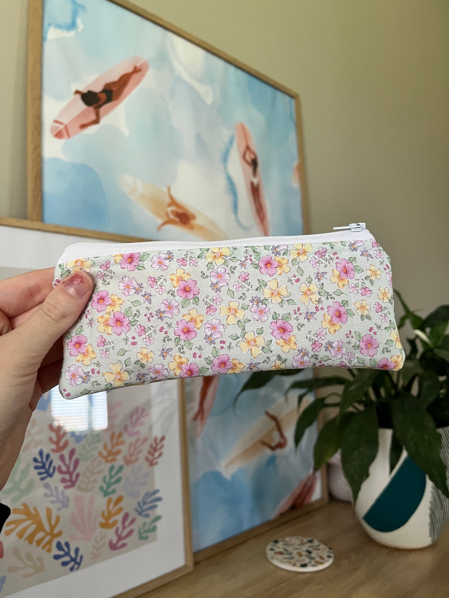 The Pink Peony Pencil & Glasses Case