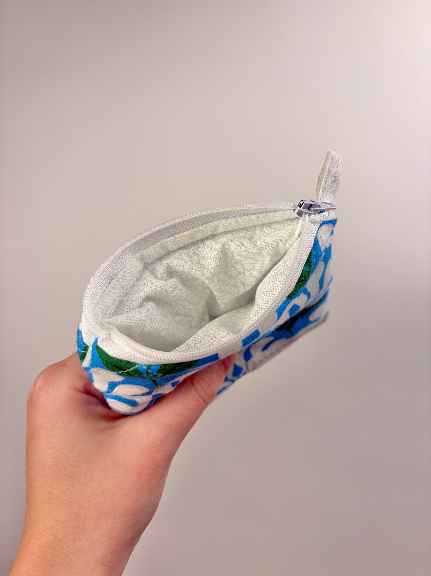 Blue Flower Keychain Wallet