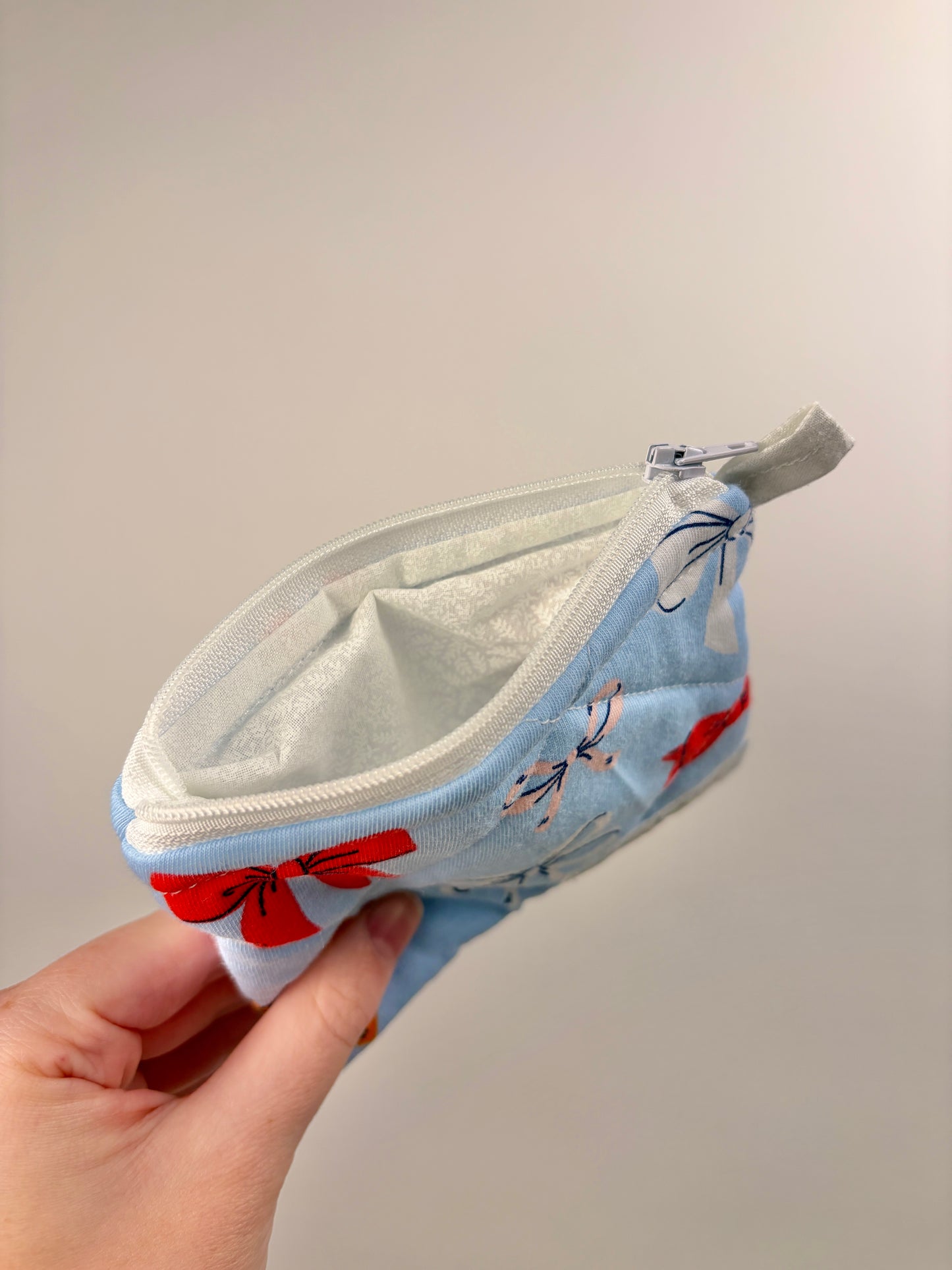 Blue Bow Keychain Wallet