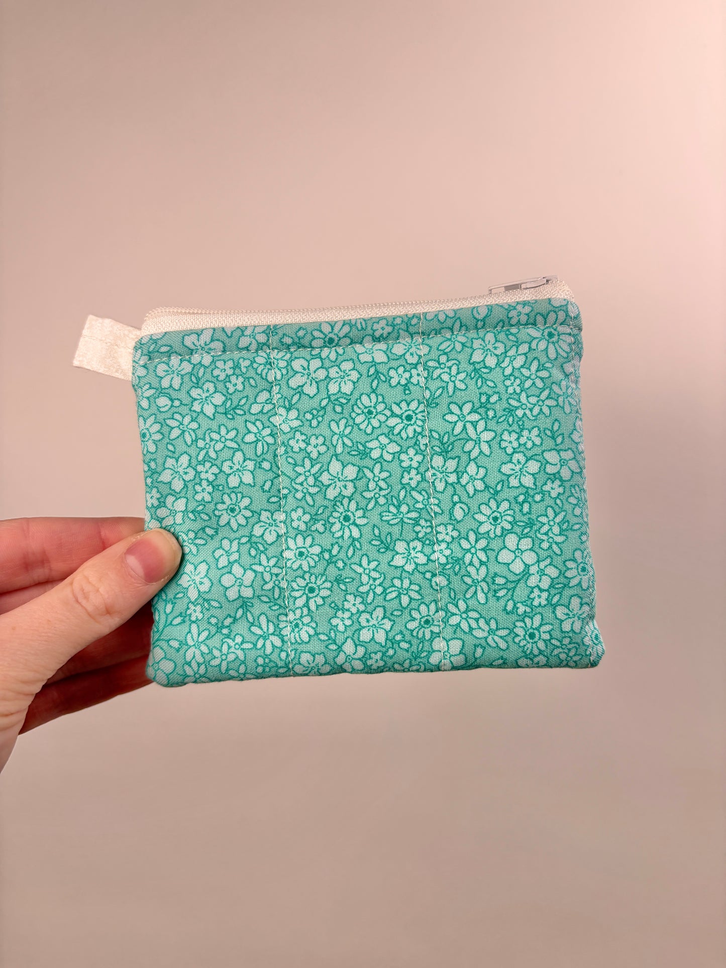 Sea Foam Floral Keychain Wallet