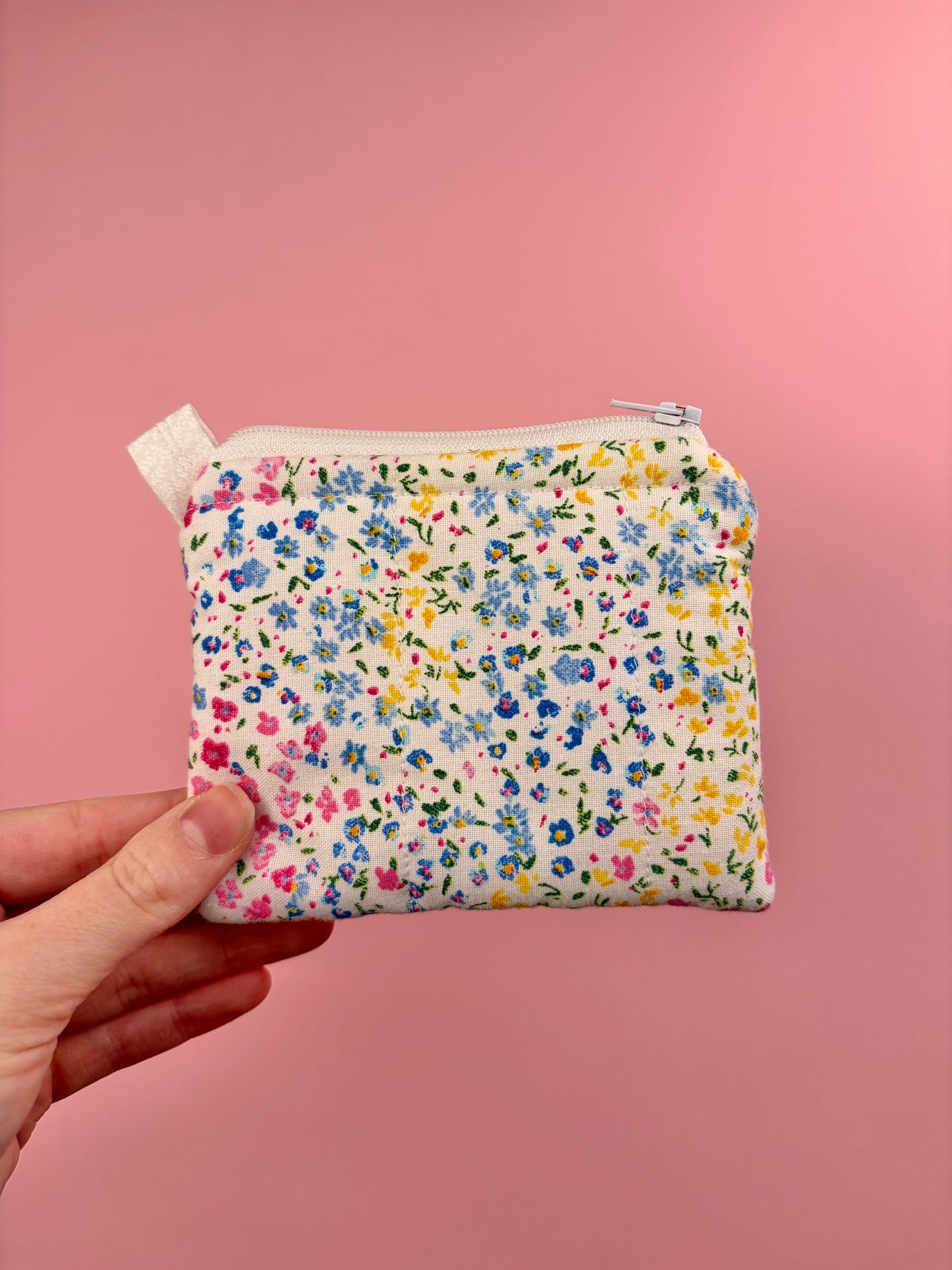 Mini Pastel Floral Keychain Wallet