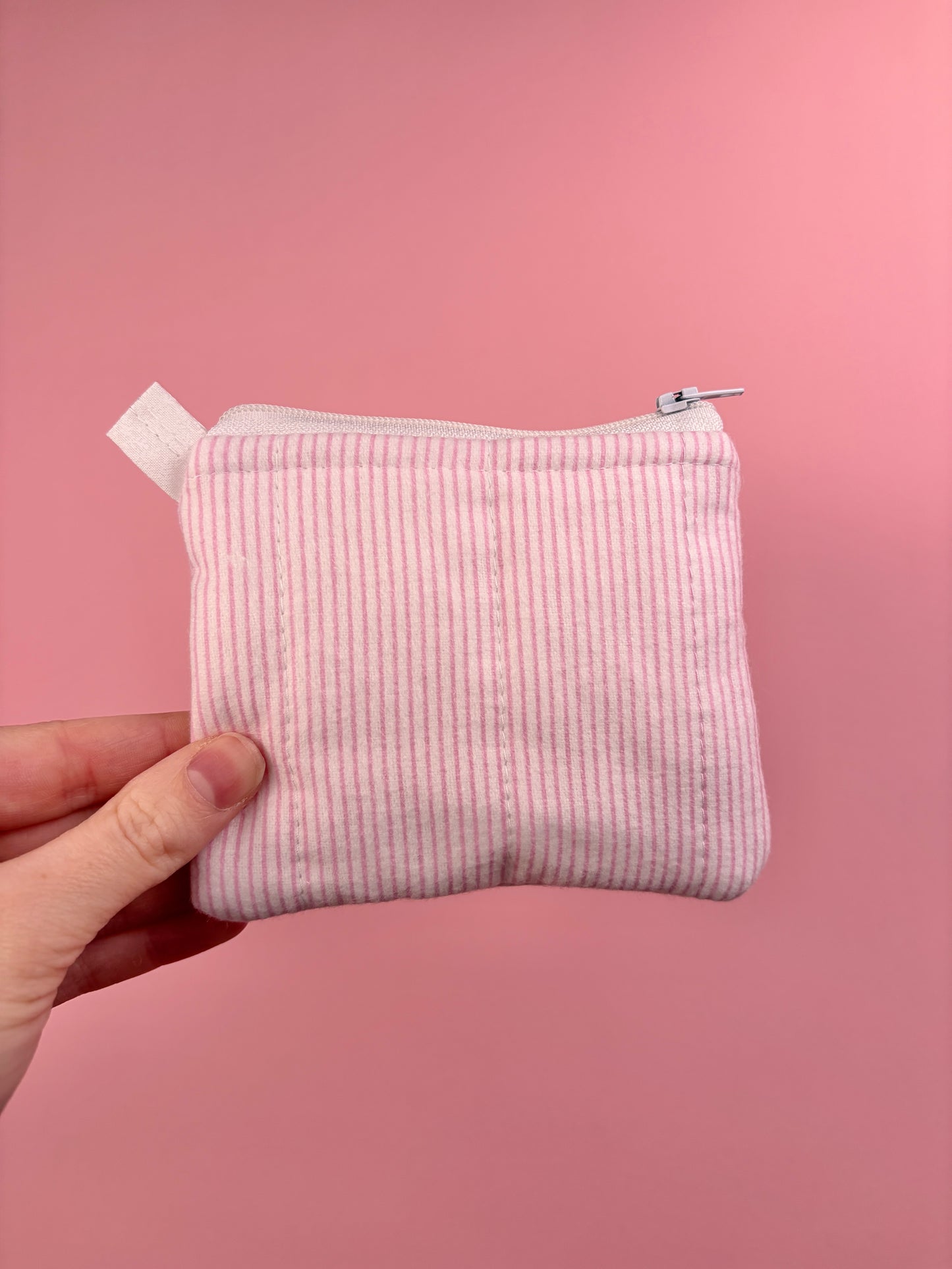 Tiny Pink & White Lines Keychain Wallet