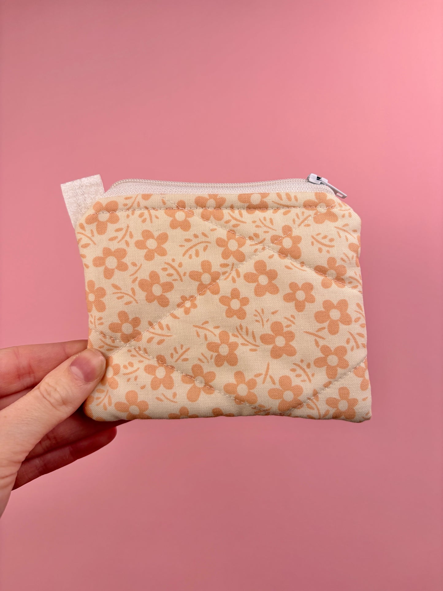Orange Floral Keychain Wallet