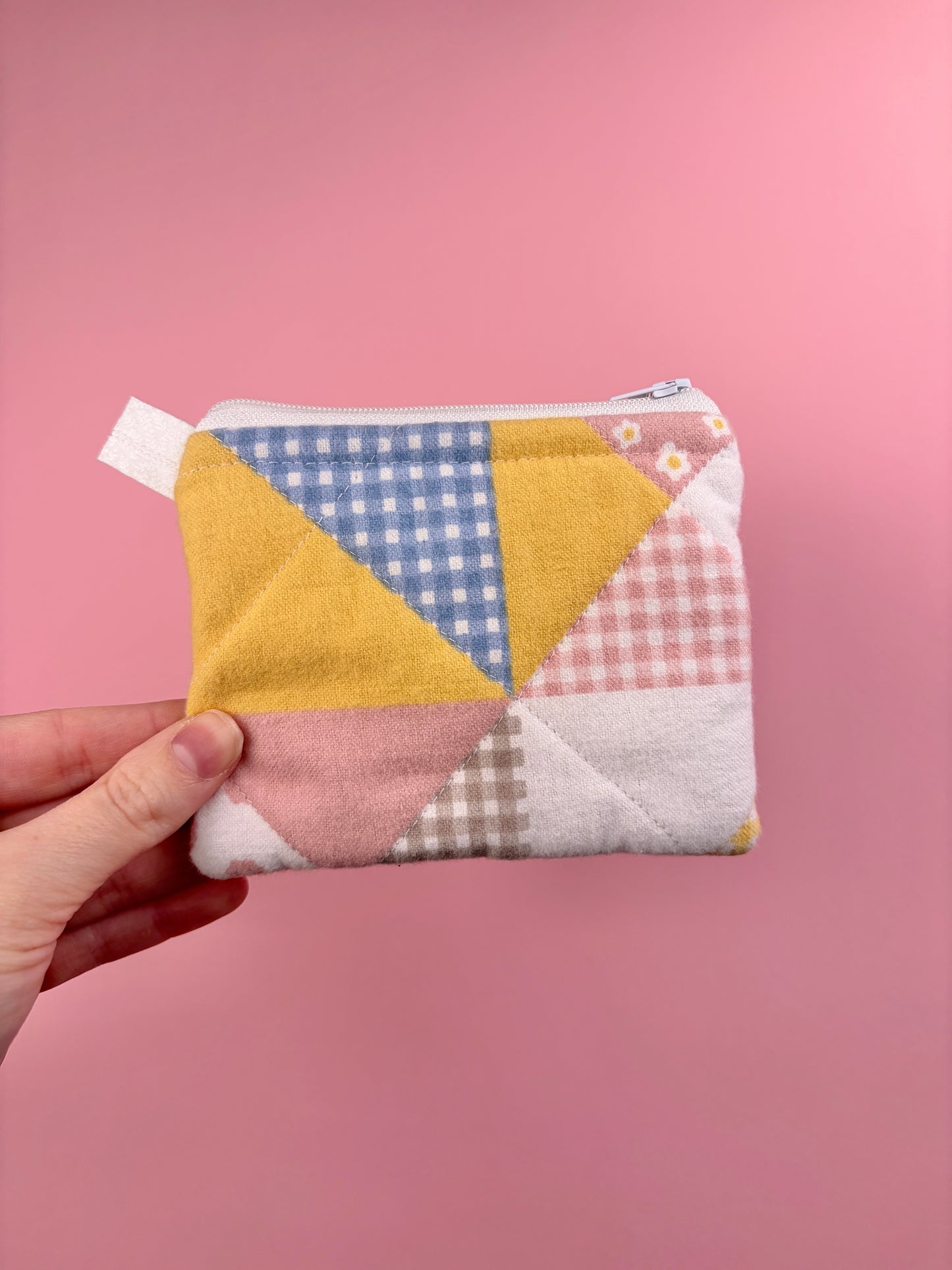 Pastel Patchwork Keychain Wallet