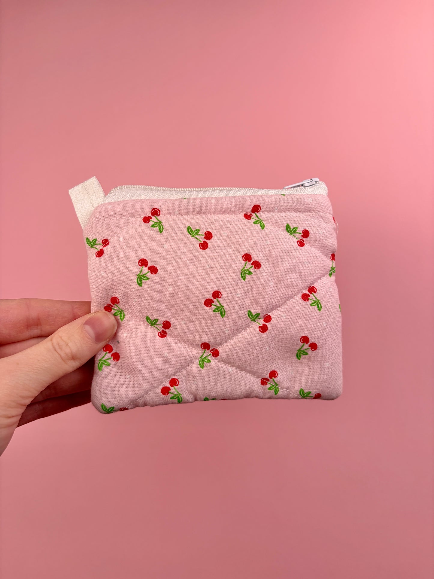 Pink Cherry Keychain Wallet