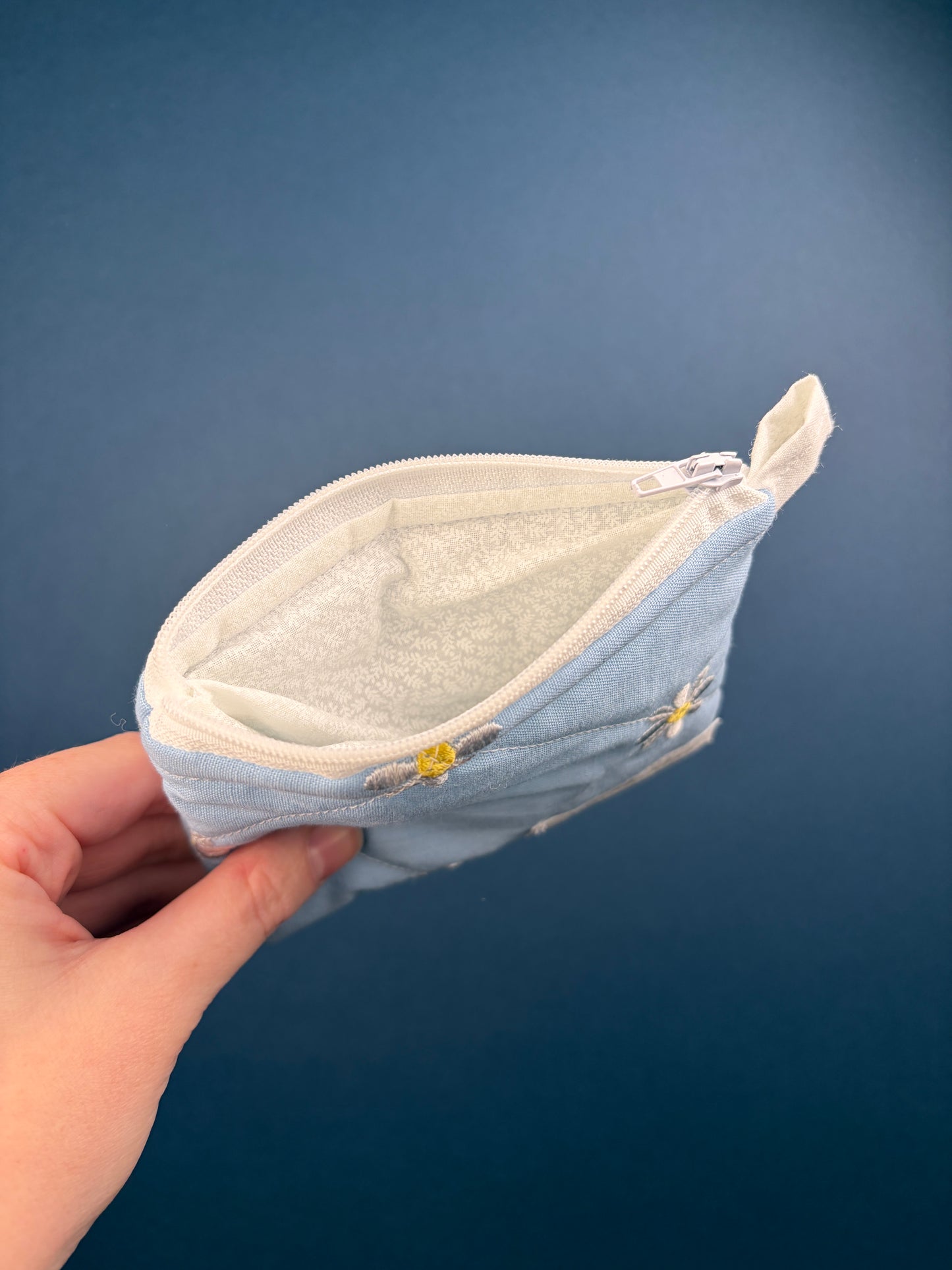 Blue Daisy Keychain Wallet