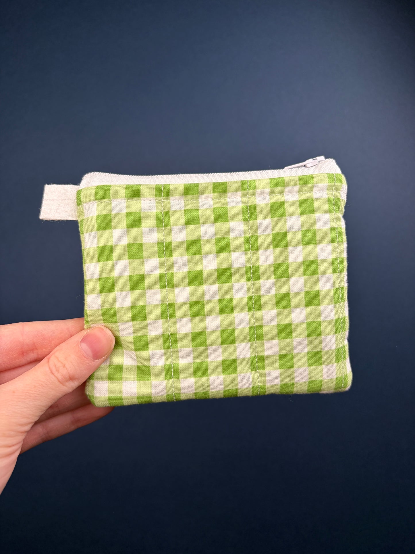 Green Gingham Keychain Wallet