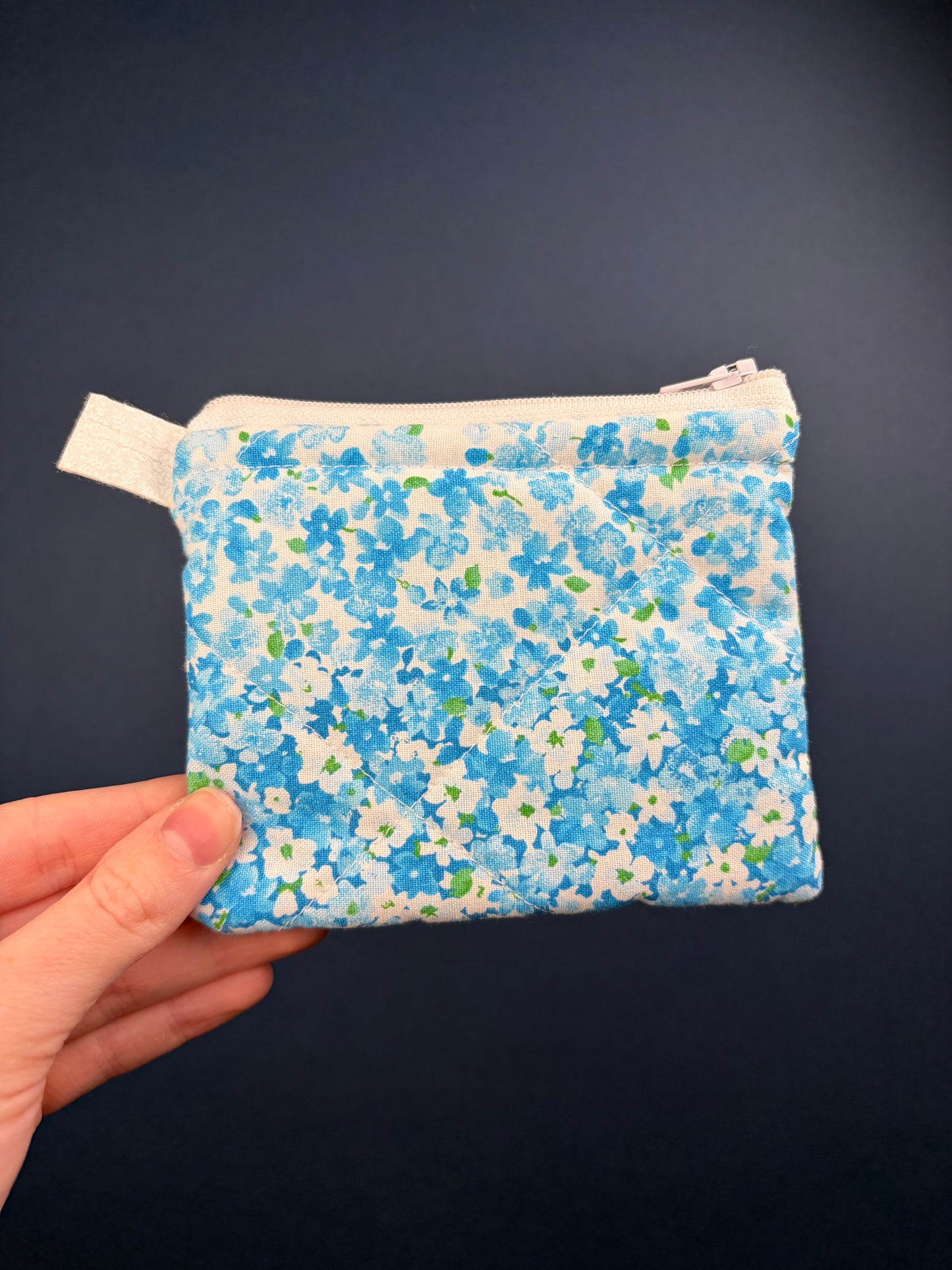Blue Ombre Floral Keychain Wallet