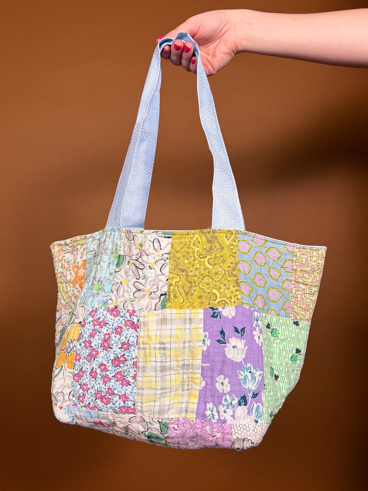 The Colorful Ocean Blue Upcycled Mini Tote