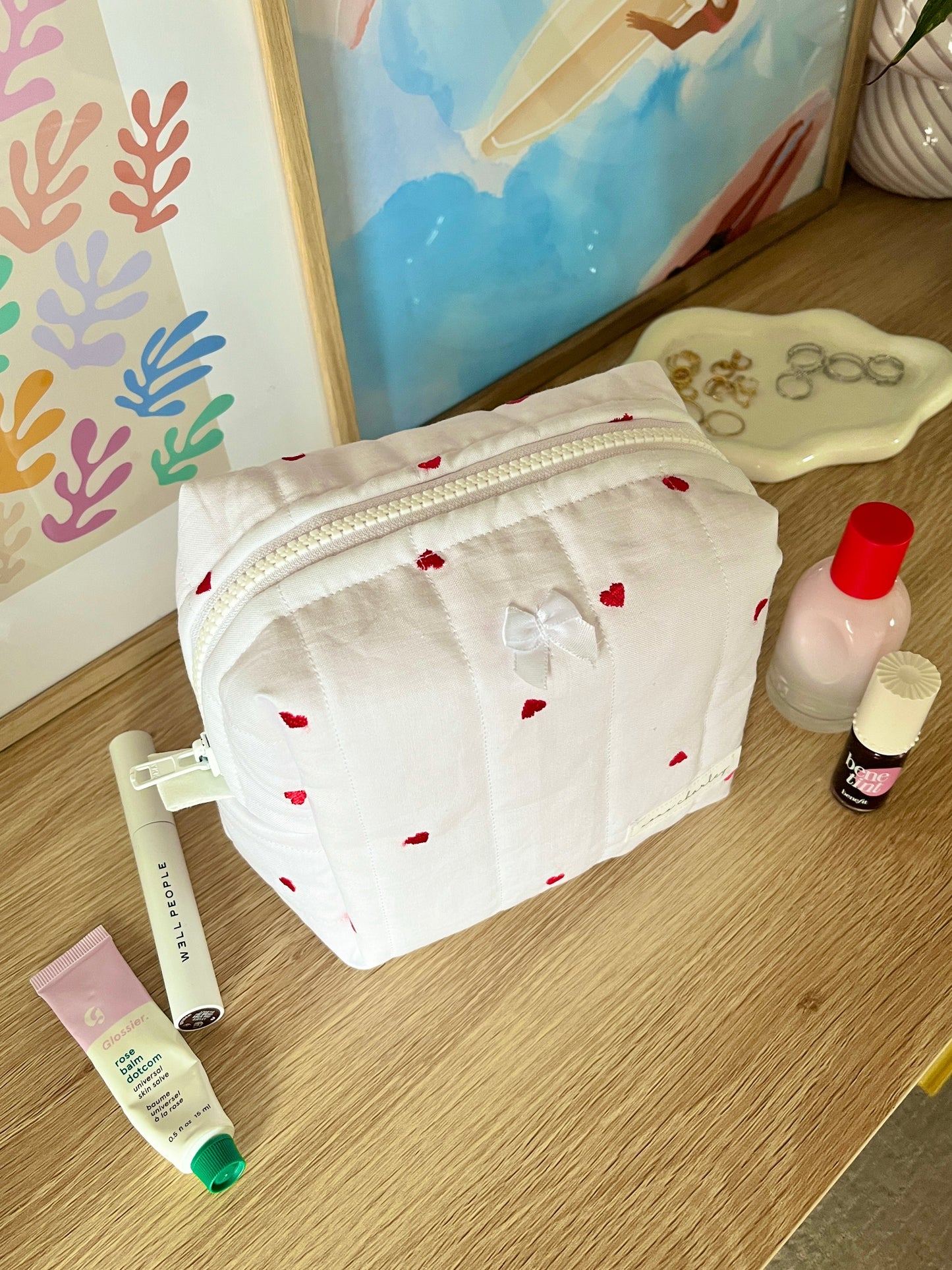 The Red Heart Makeup Bag