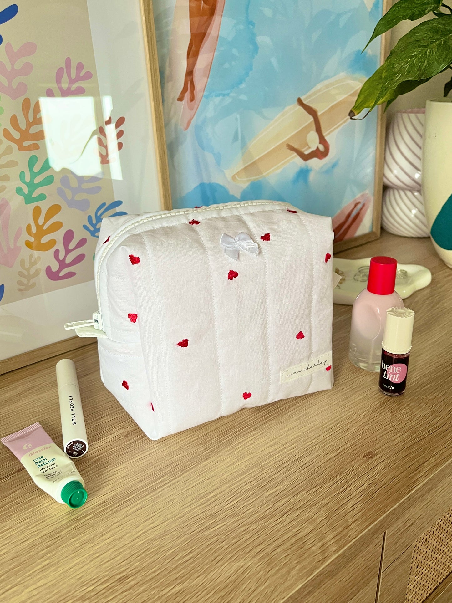 The Red Heart Makeup Bag