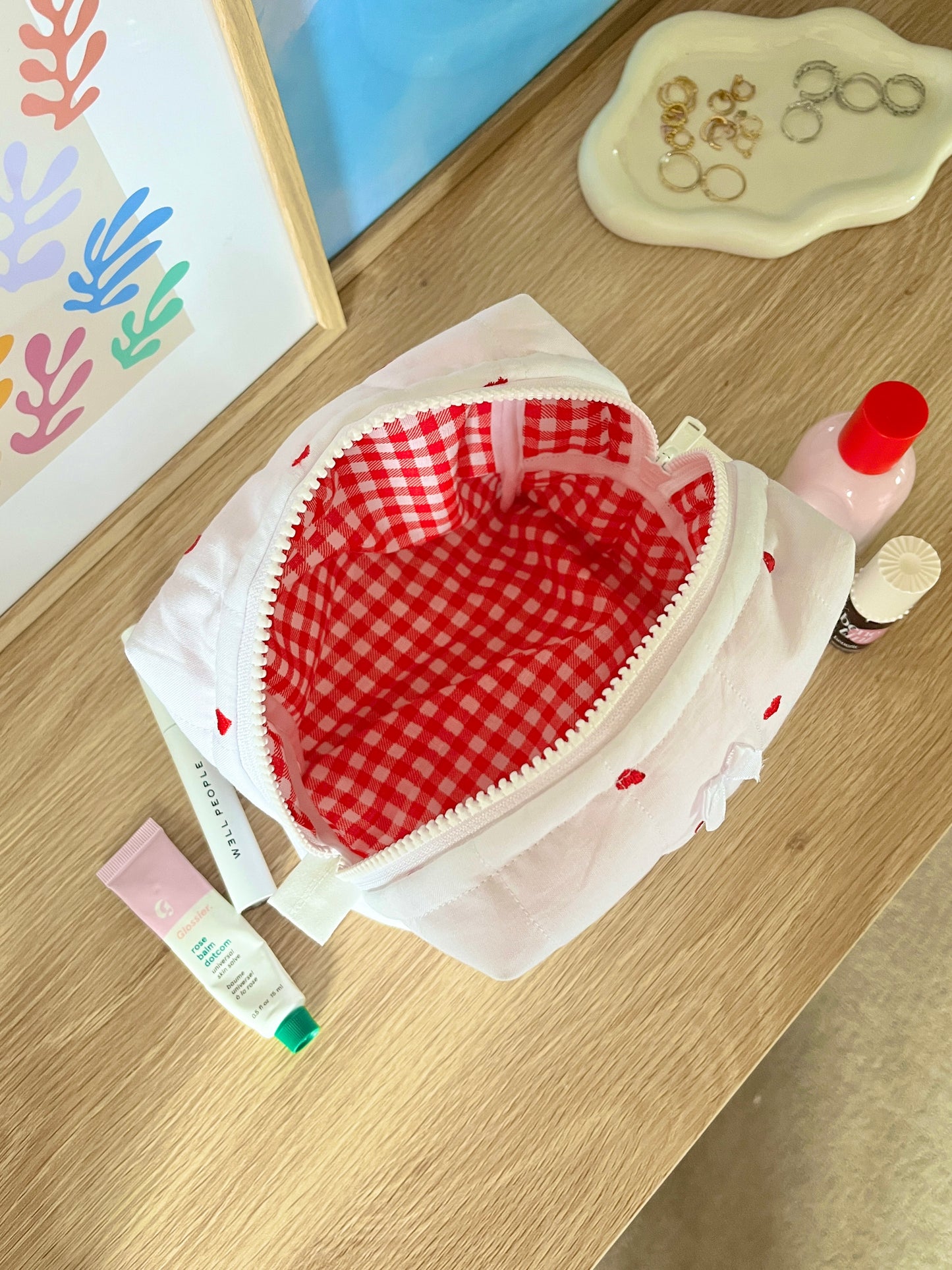 The Red Heart Makeup Bag