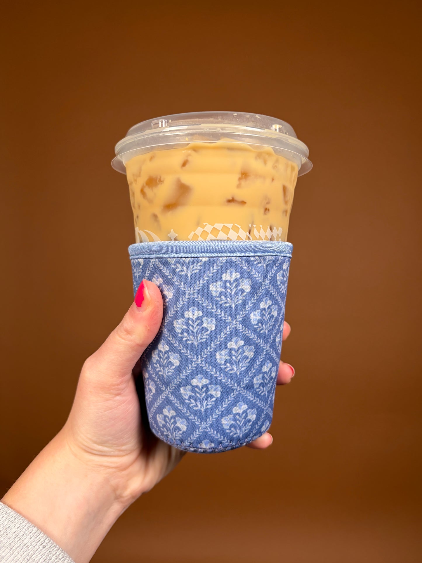 Blue Floral Small Cup Coozie *limited-edition*