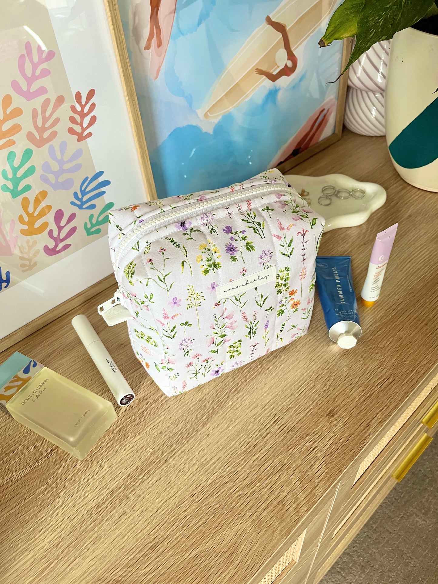 The Purple Wildflower Makeup Bag