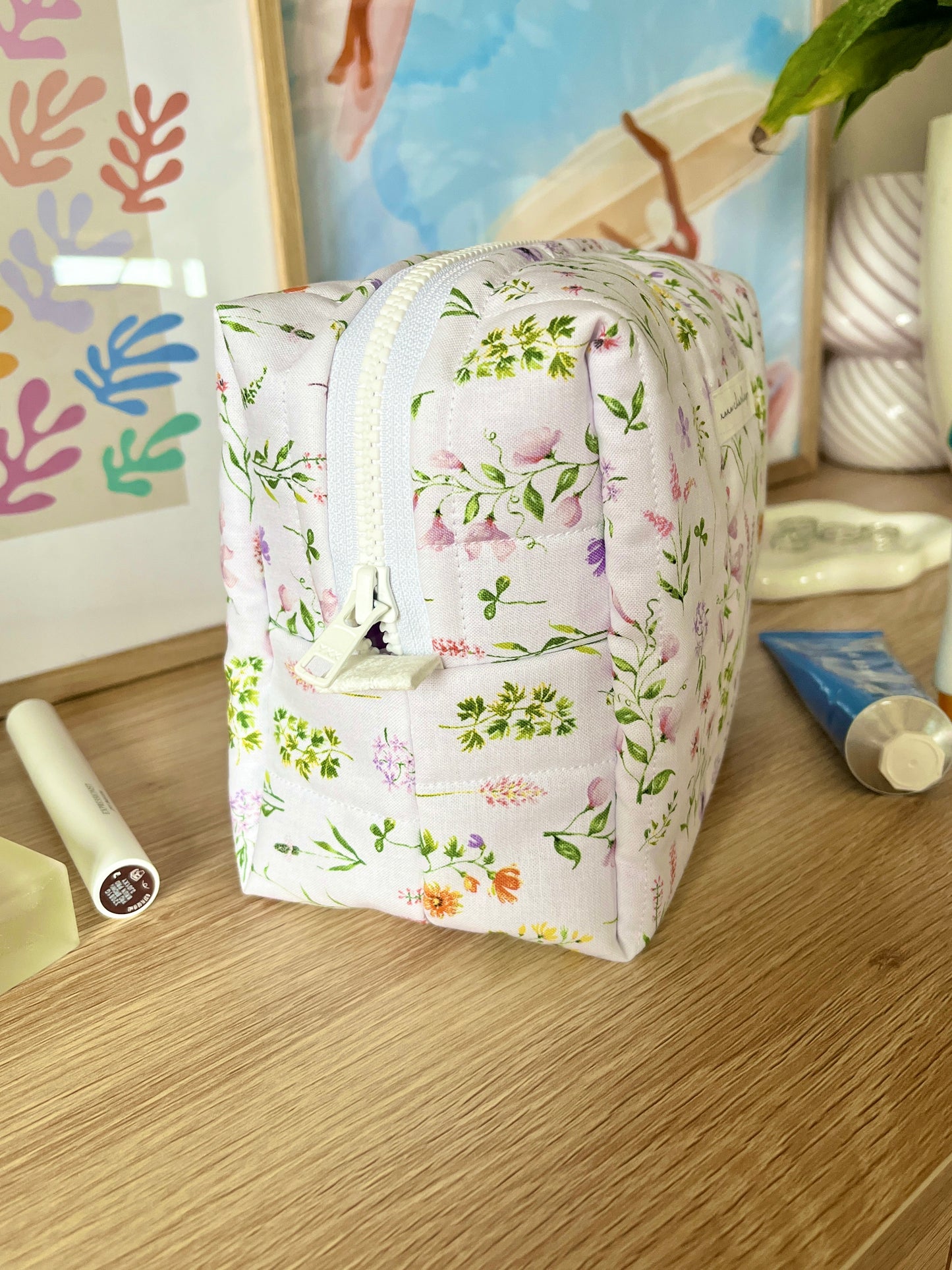 The Purple Wildflower Makeup Bag