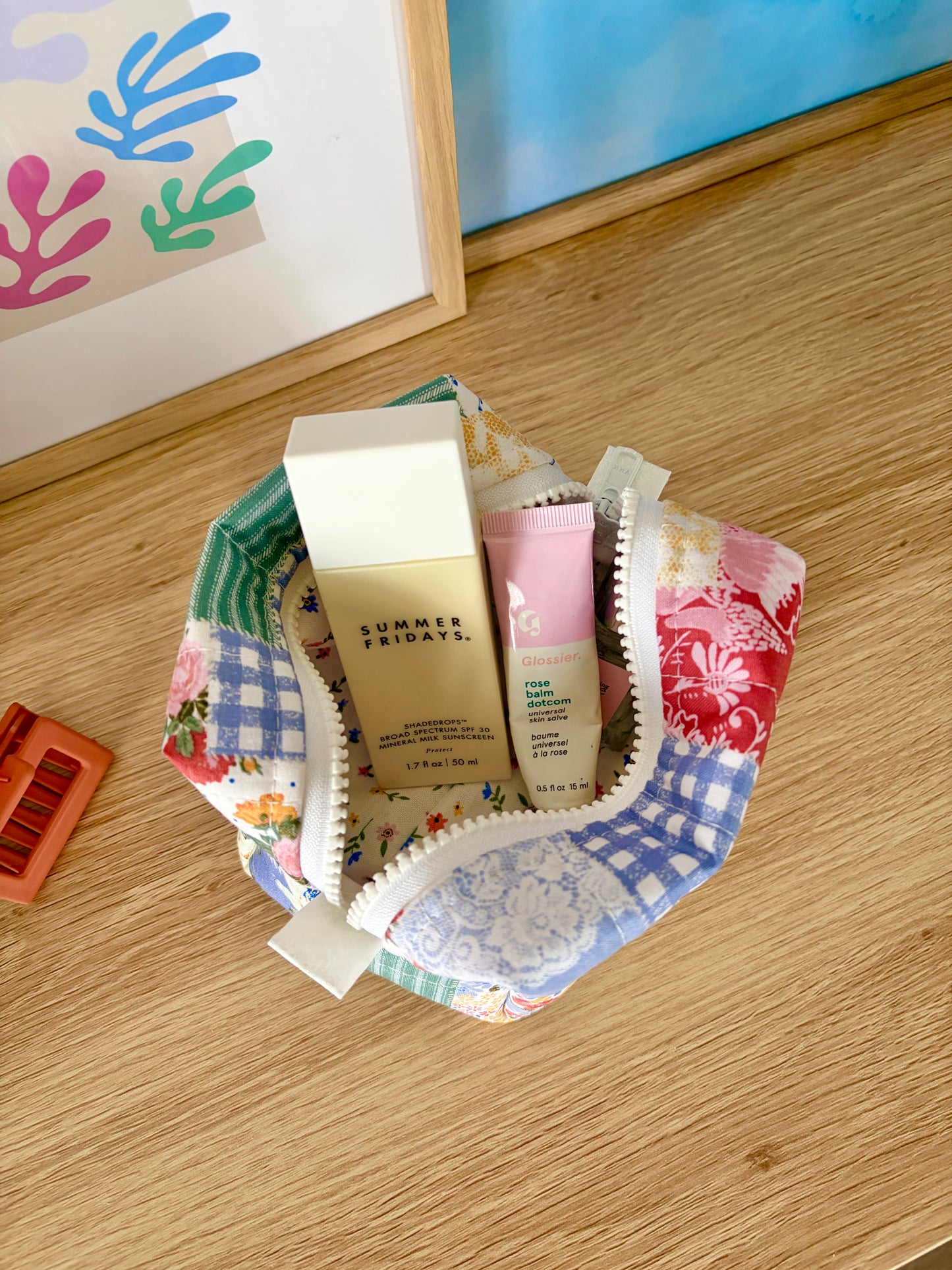 Colorful Picnic Mini Makeup Bag
