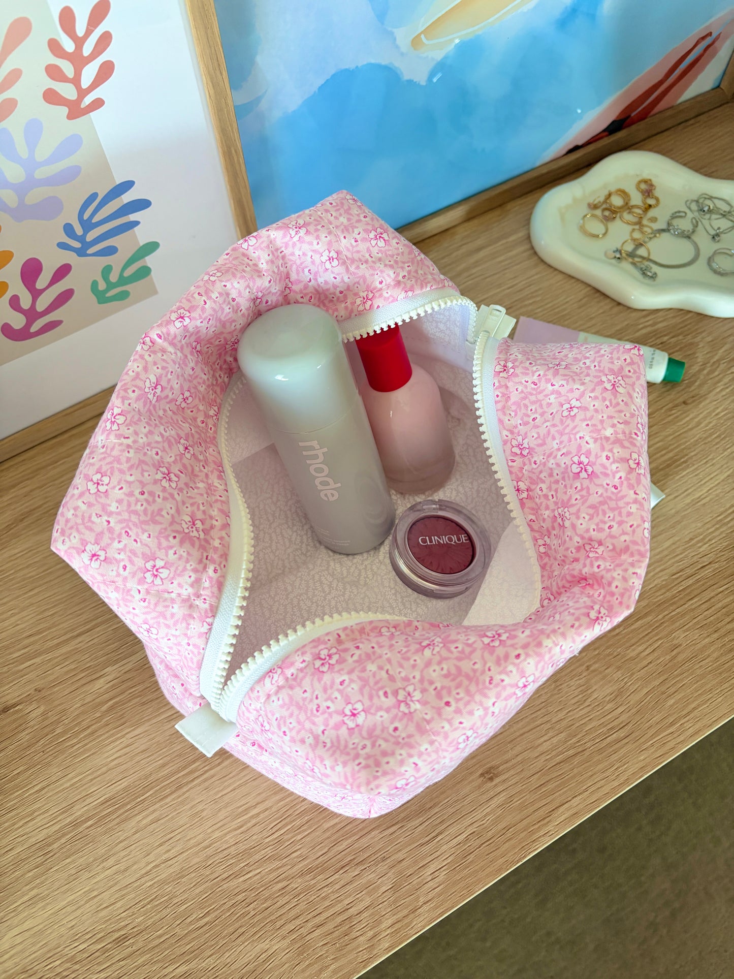 Pink Hawaiian Large Makeup Bag