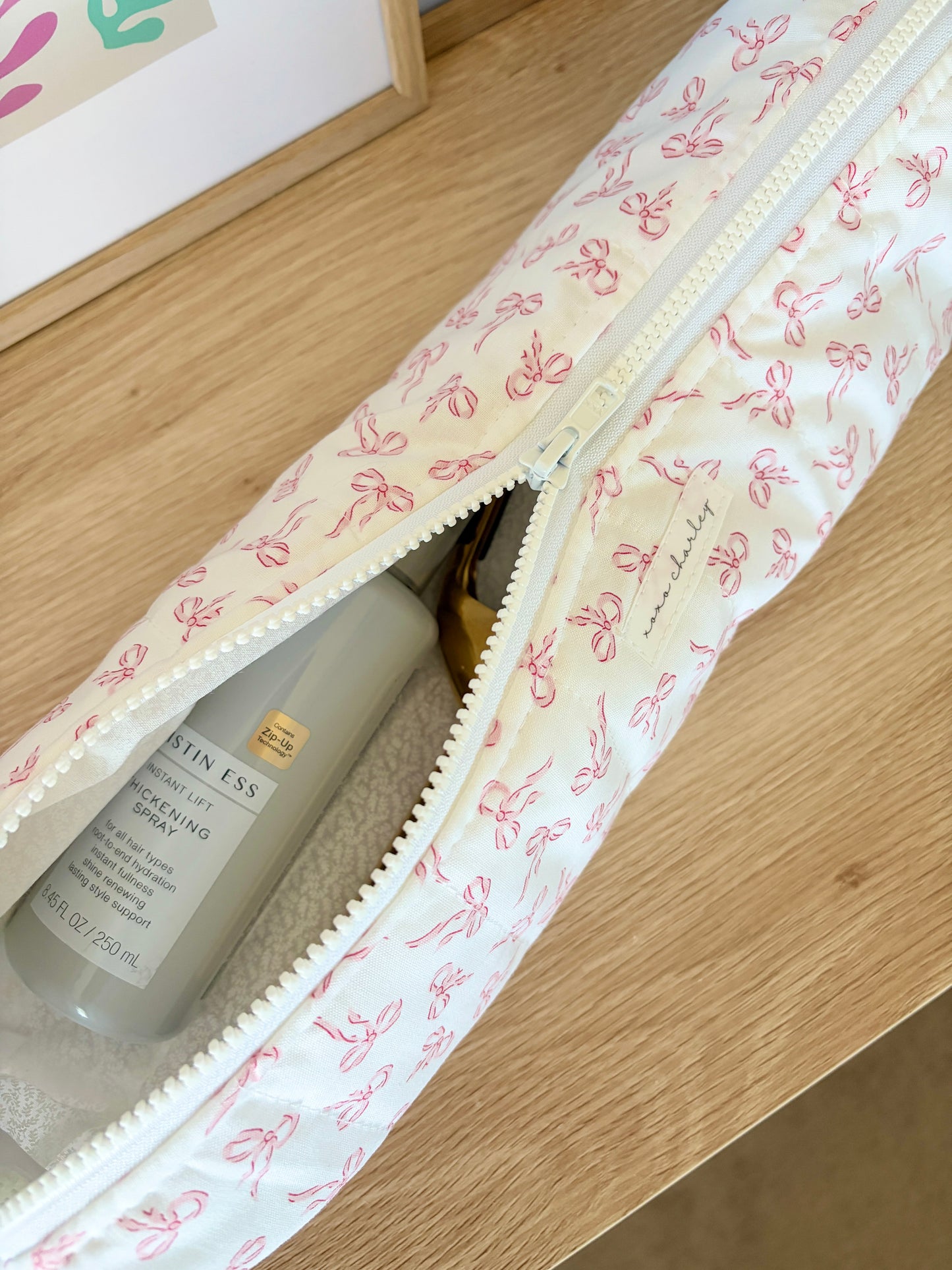 Mini Pink Bows Medium Hair Tools Bag