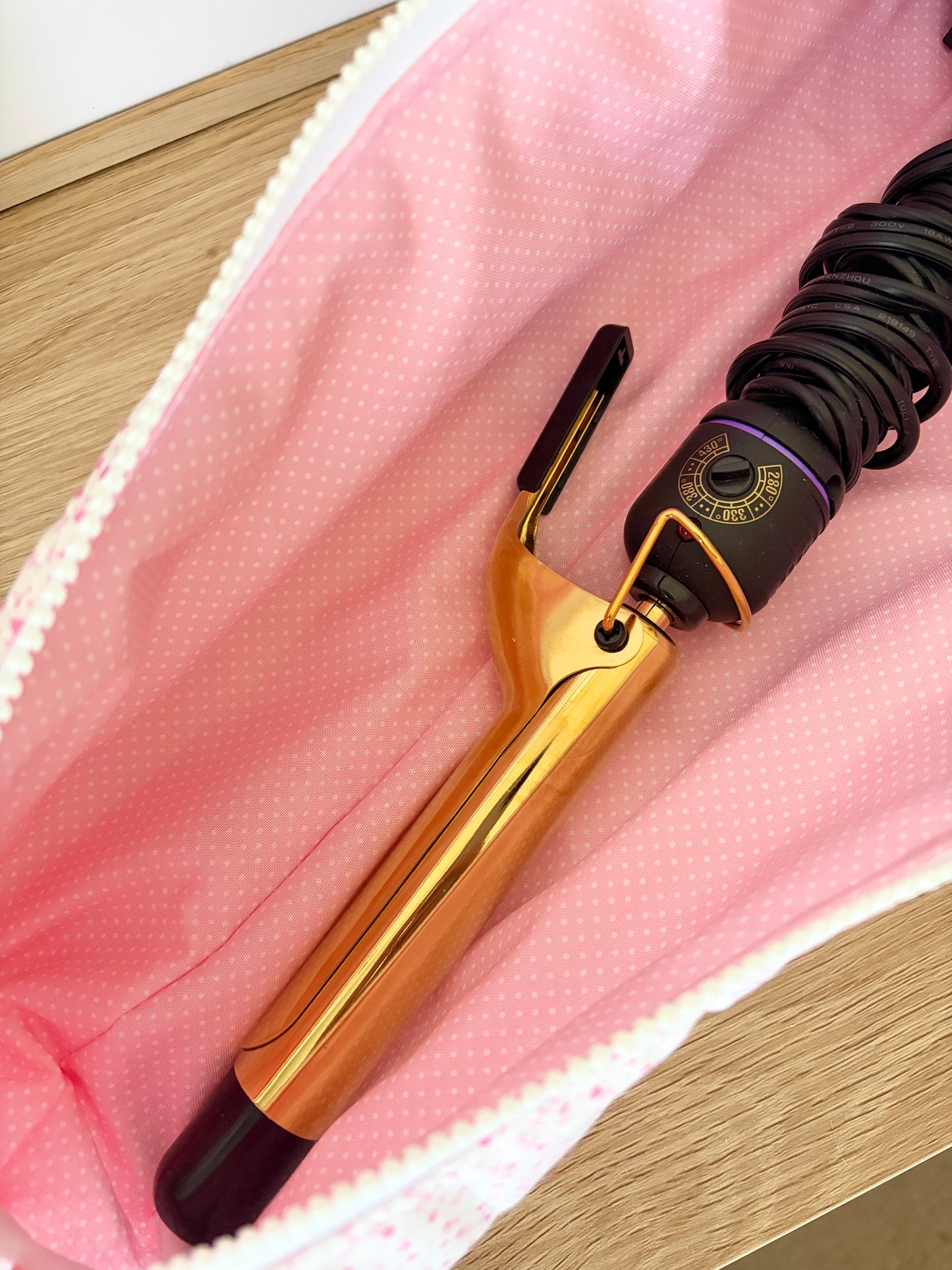 Mini Pink Hearts Medium Hair Tools Bag