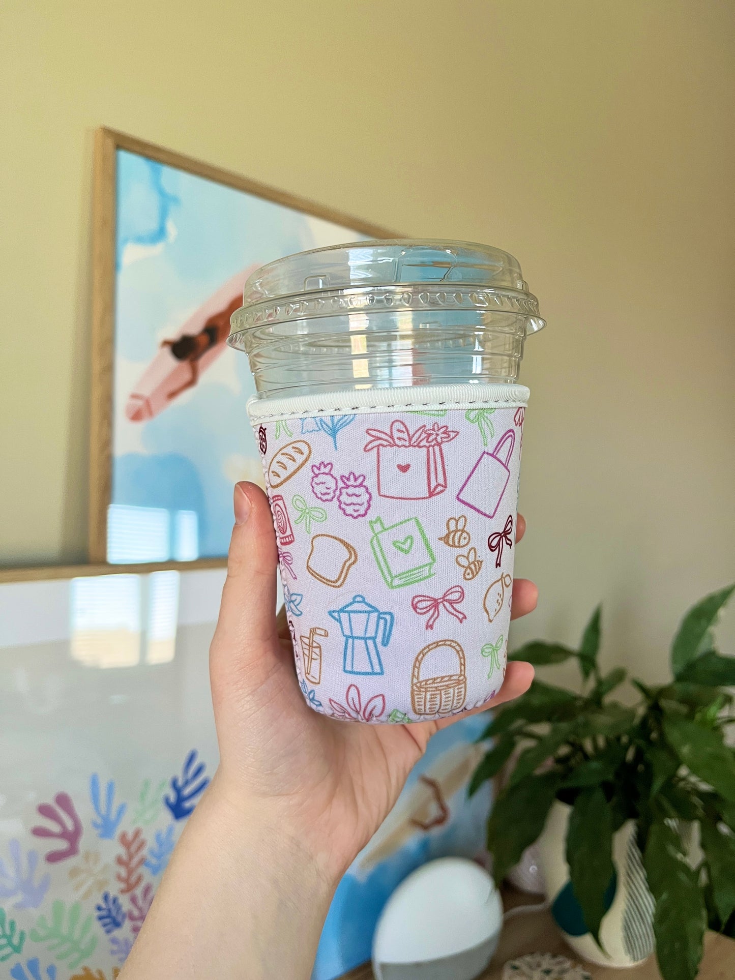 Small Colorful Doodle Cup Coozie