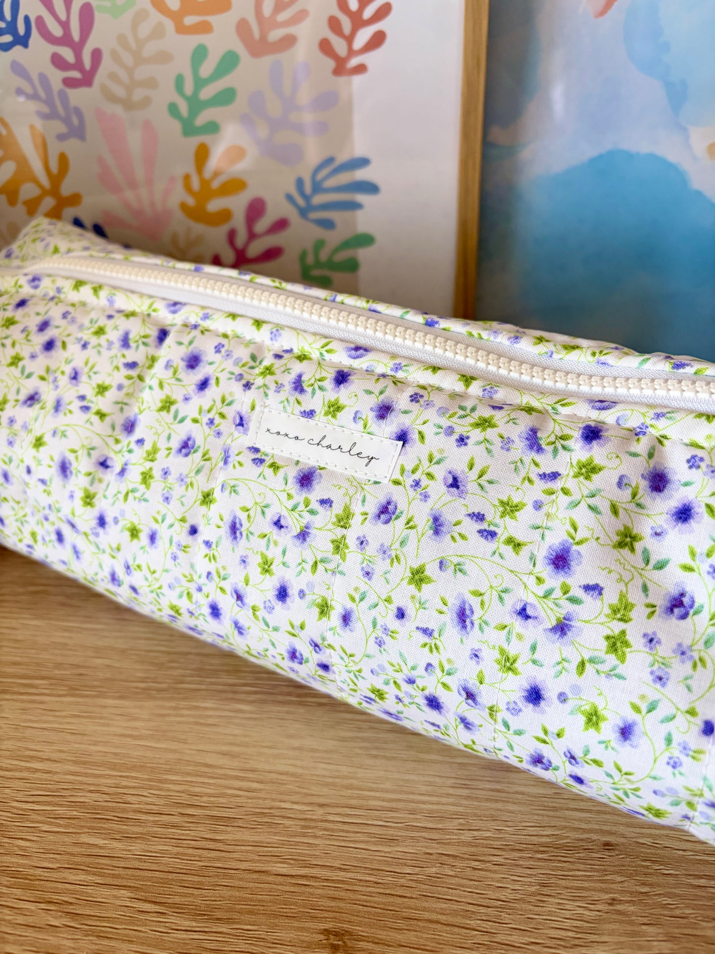 Purple Floral Large Hair Tools Bag