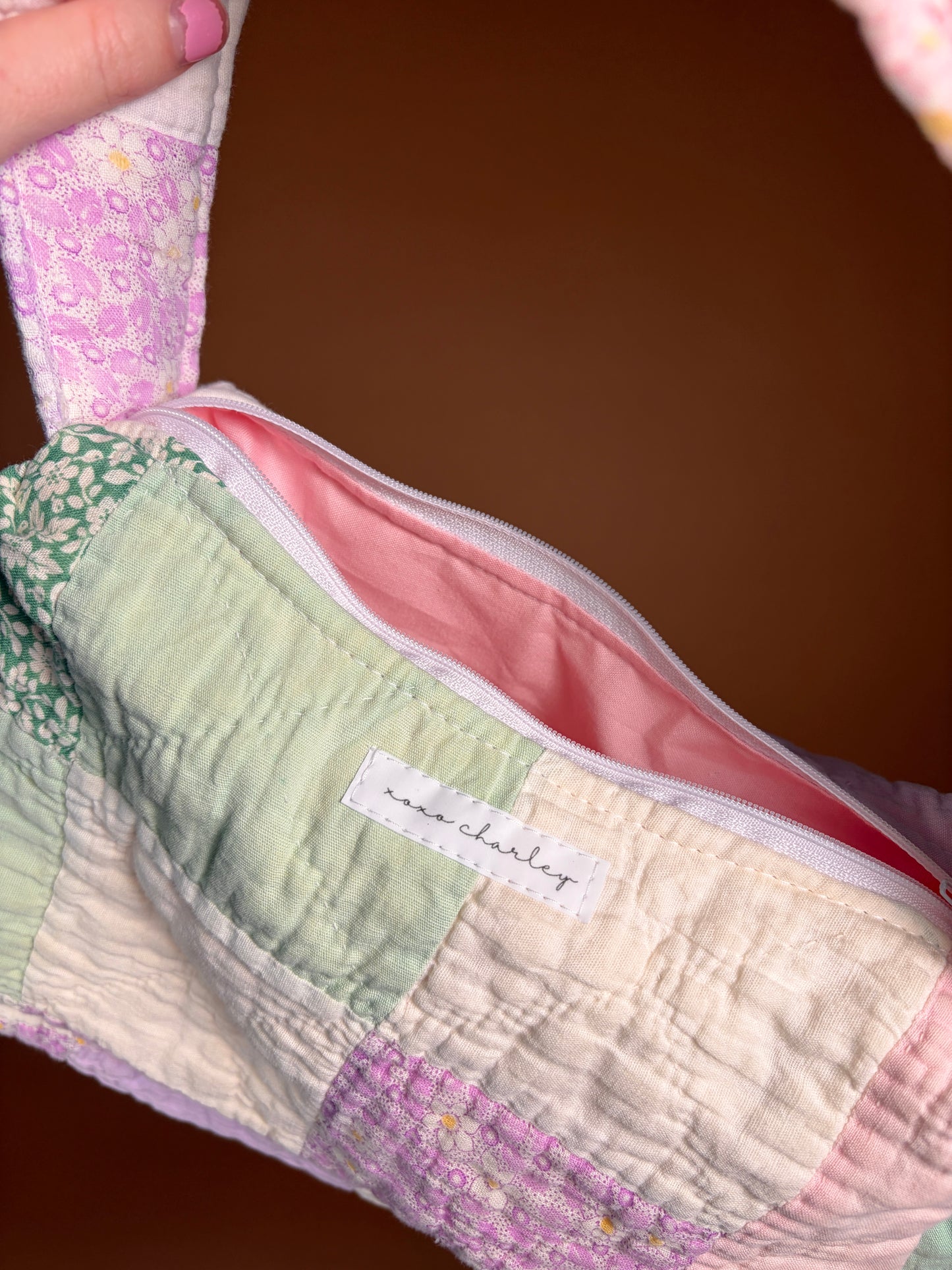 Purple & Ivory Upcycled Shoulder Bag *limited-edition*