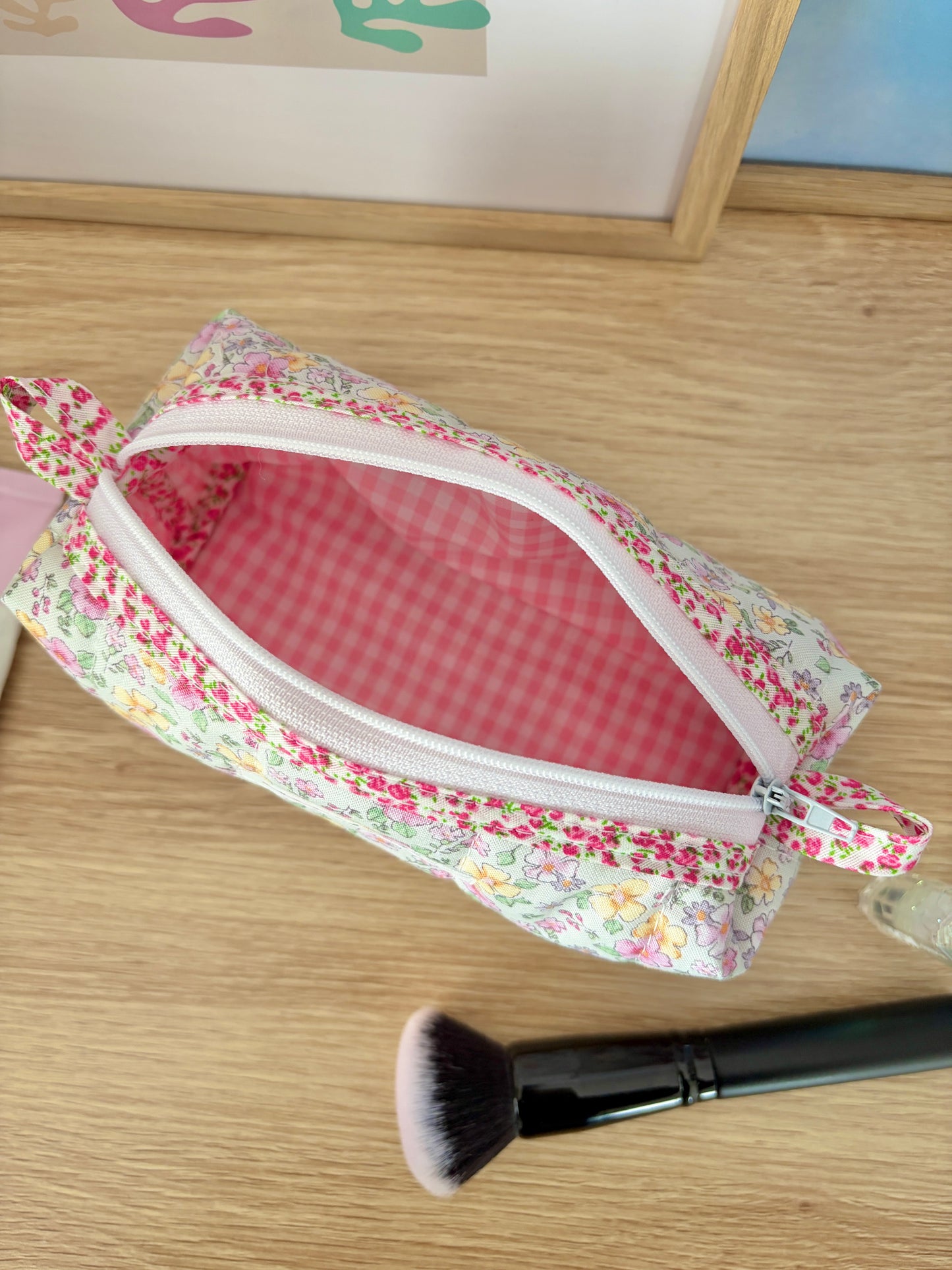 Primrose Colorblock Bag - Pink Floral/Pink Gingham