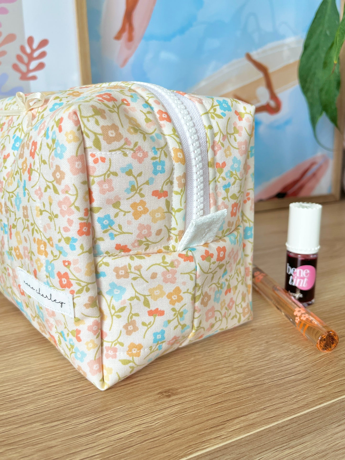 The Hailey Makeup Bag with yellow bow