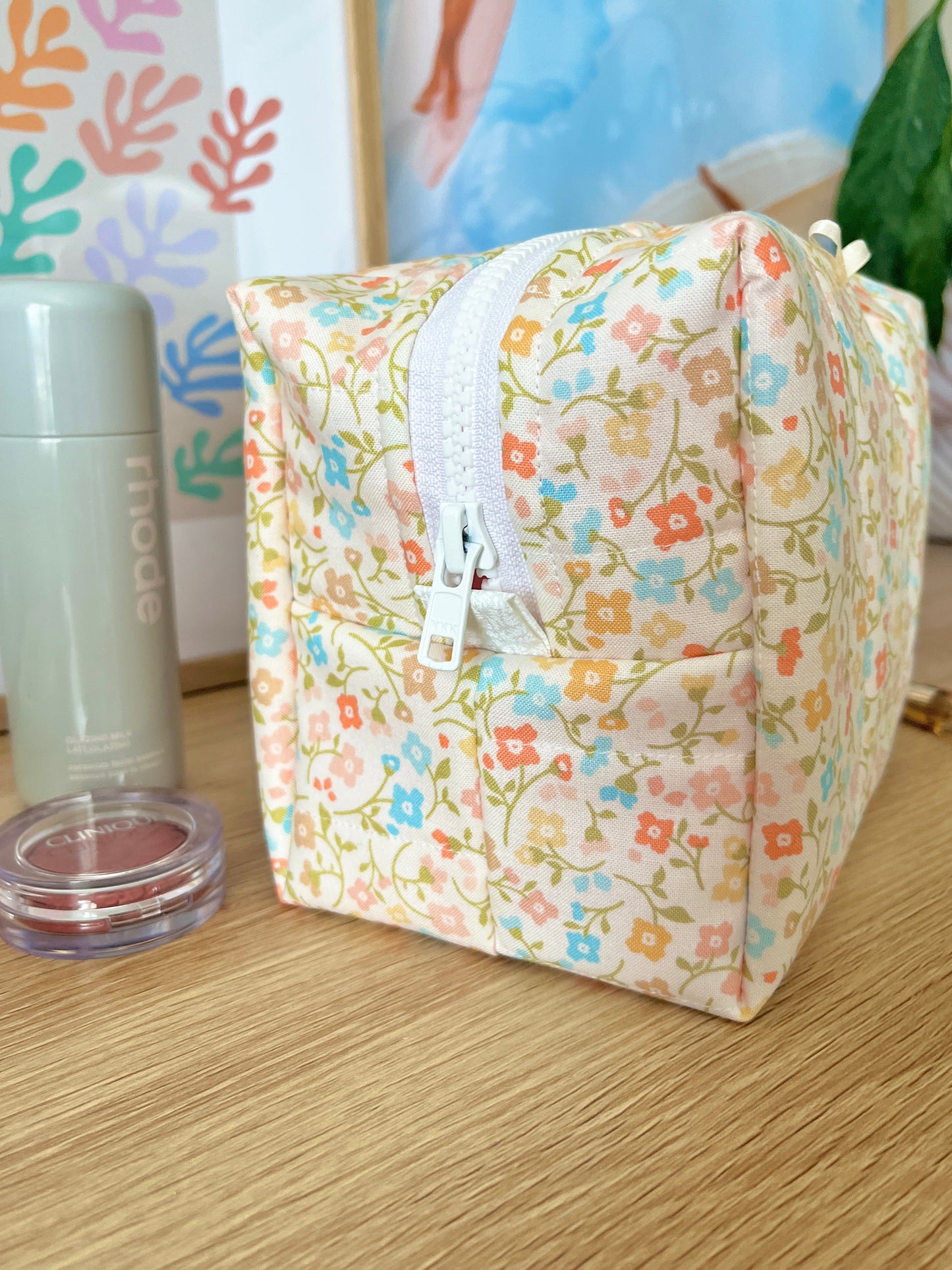 The Hailey Makeup Bag with yellow bow