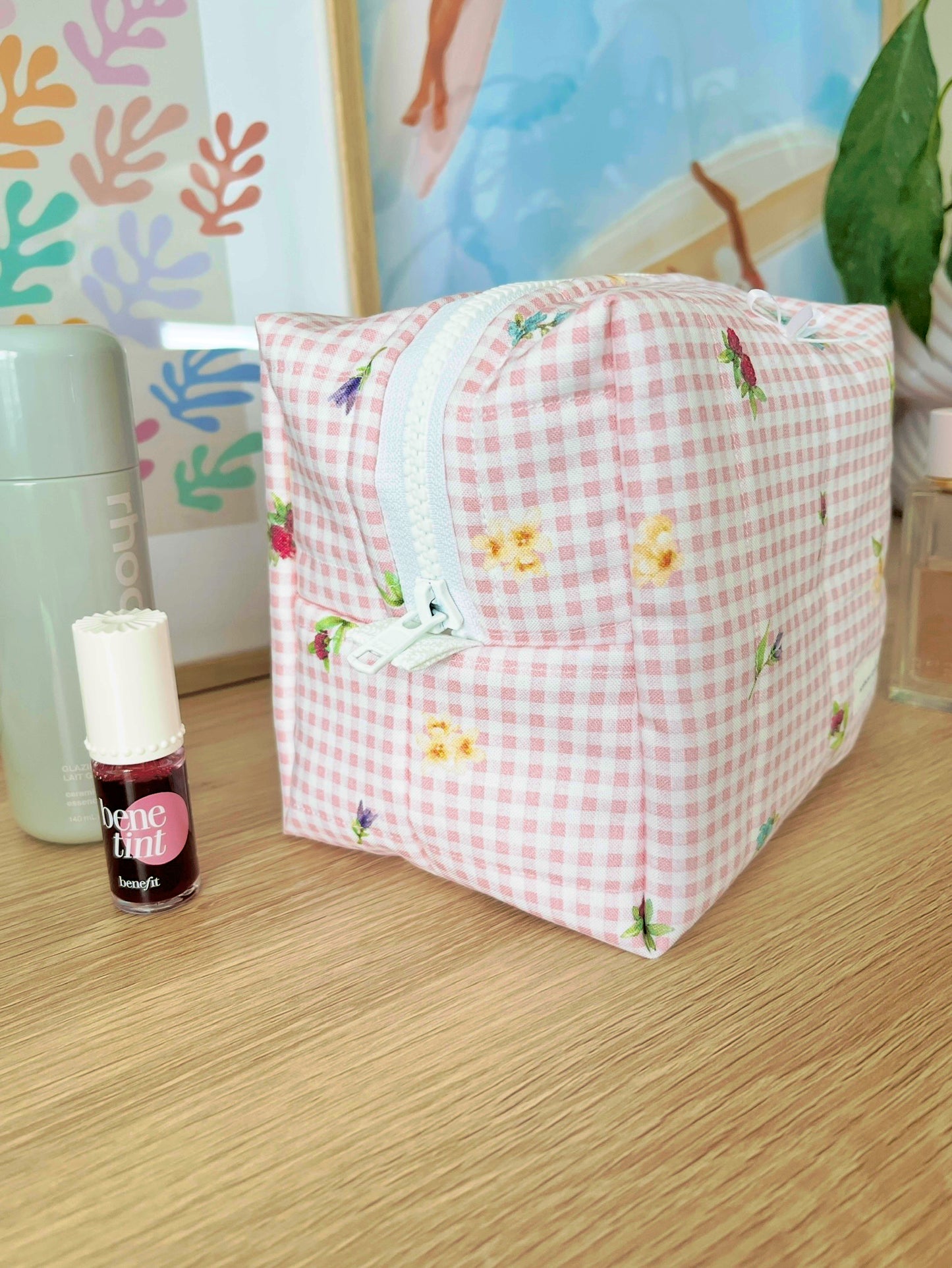 The Lucy Makeup Bag with white bow
