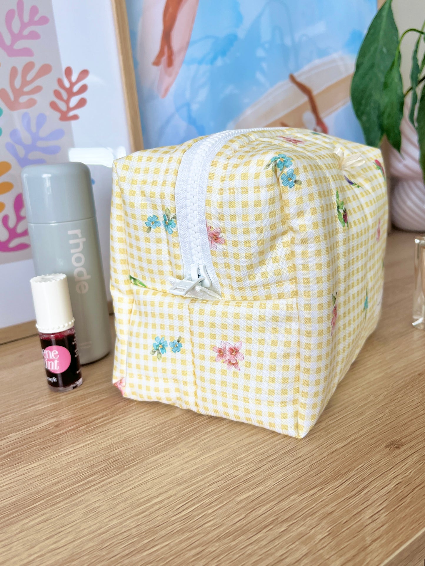 The Mia Makeup Bag with yellow bow