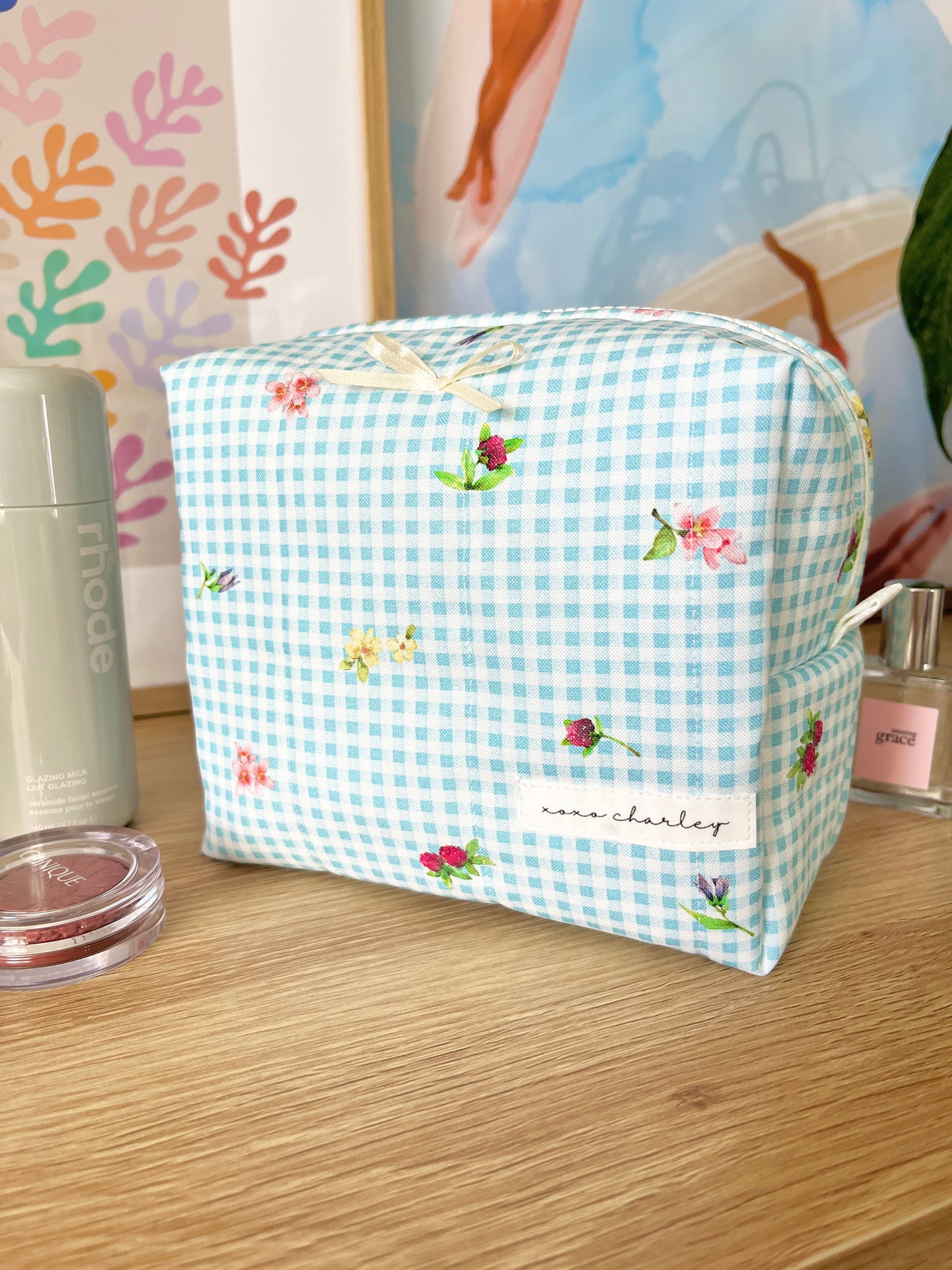 The Chloe Makeup Bag with yellow bow