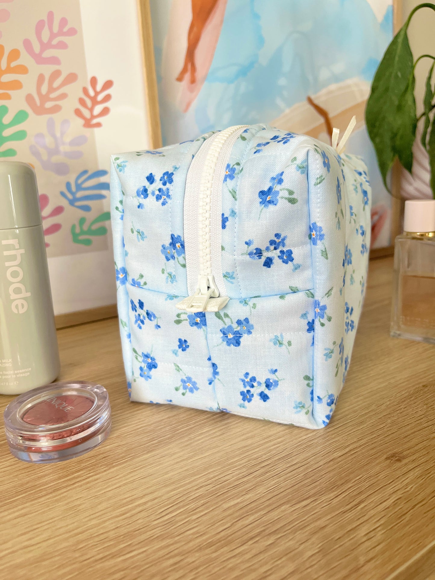 The Evelyn Makeup Bag with yellow bow