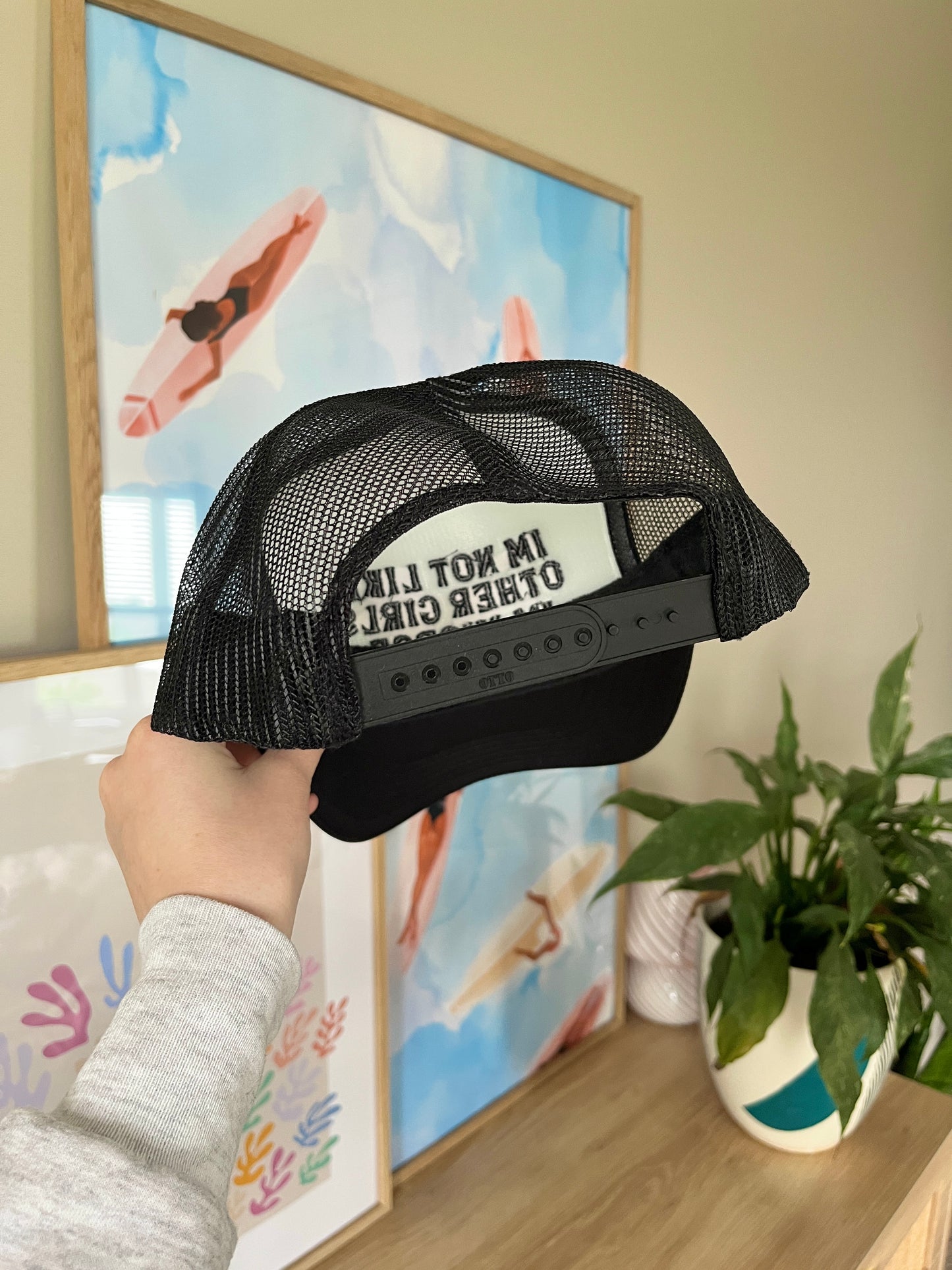 I'm Not Like Other Girls I'm Worse Embroidered Trucker Hat Black