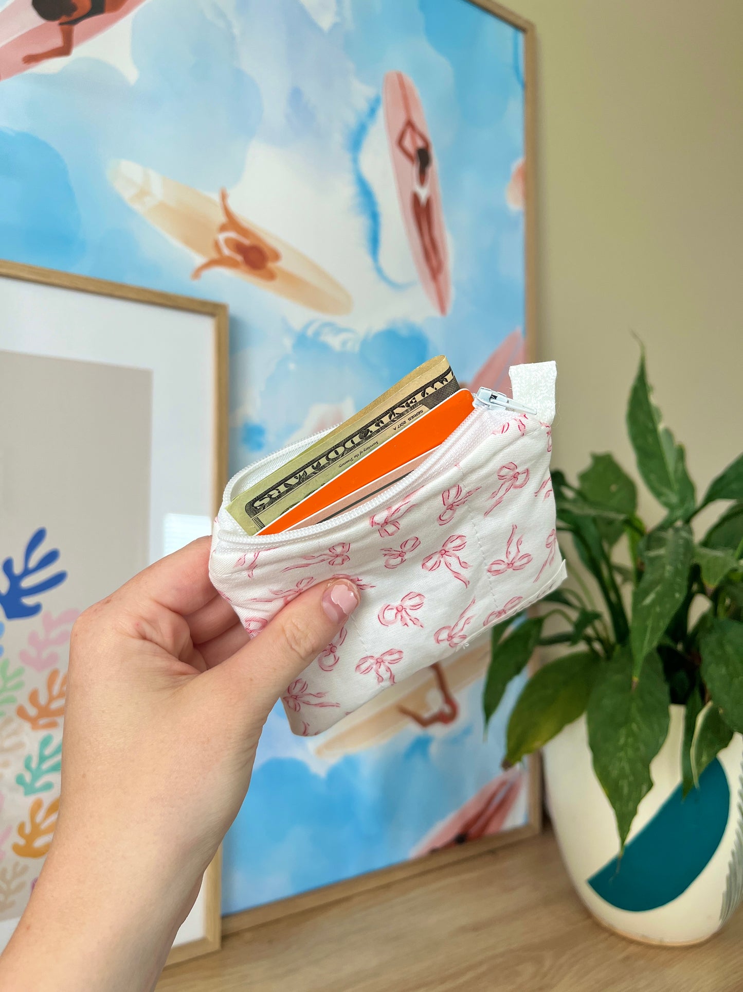 The Mini Pink Bows Keychain Wallet