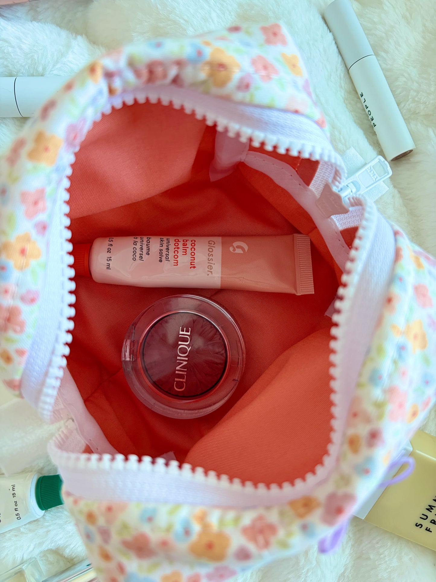 Wildflower Field with Purple Bow Mini Makeup Bag *limited-edition*