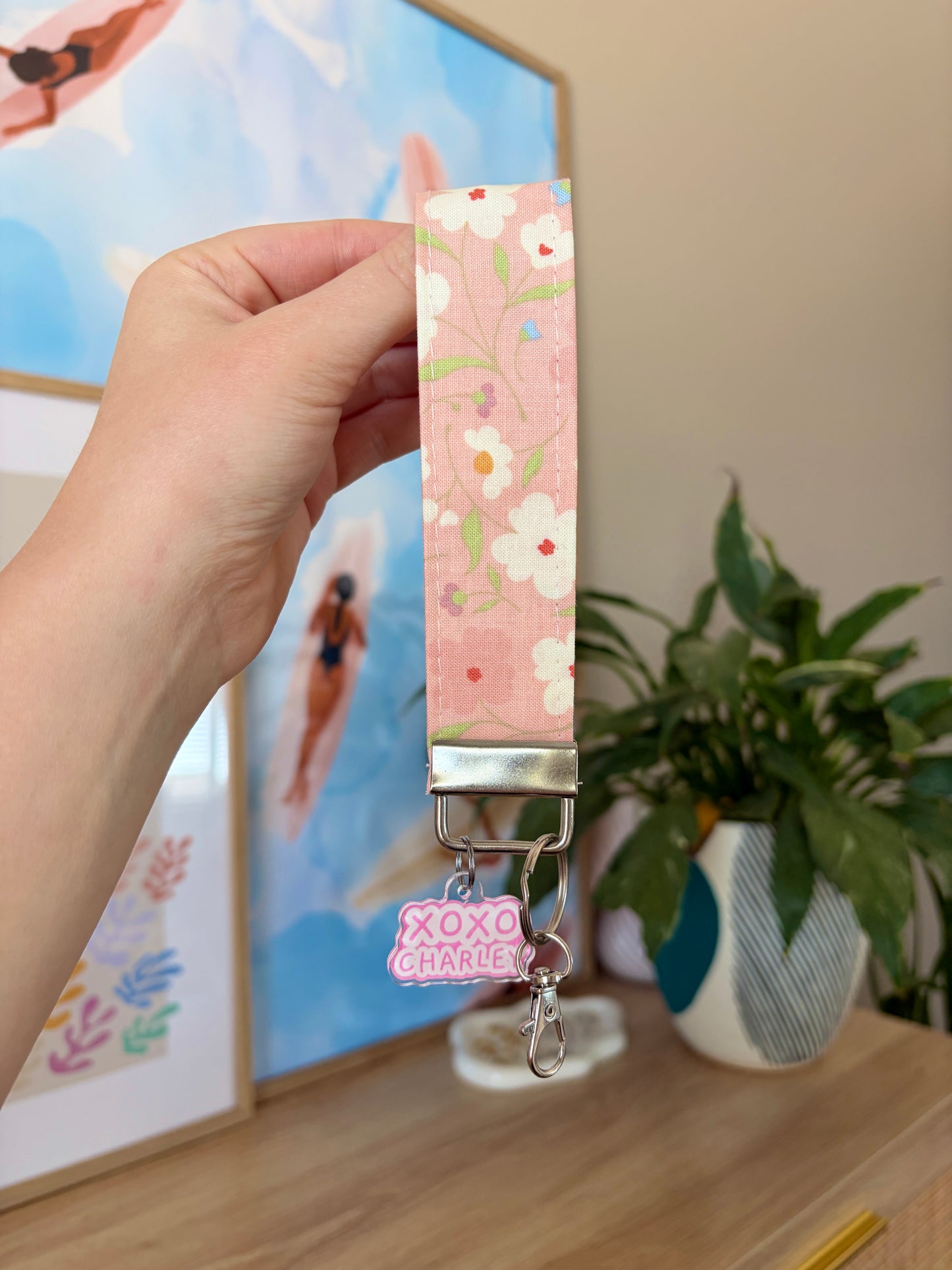 Blush Begonia Keychain Wristlet *limited-edition*