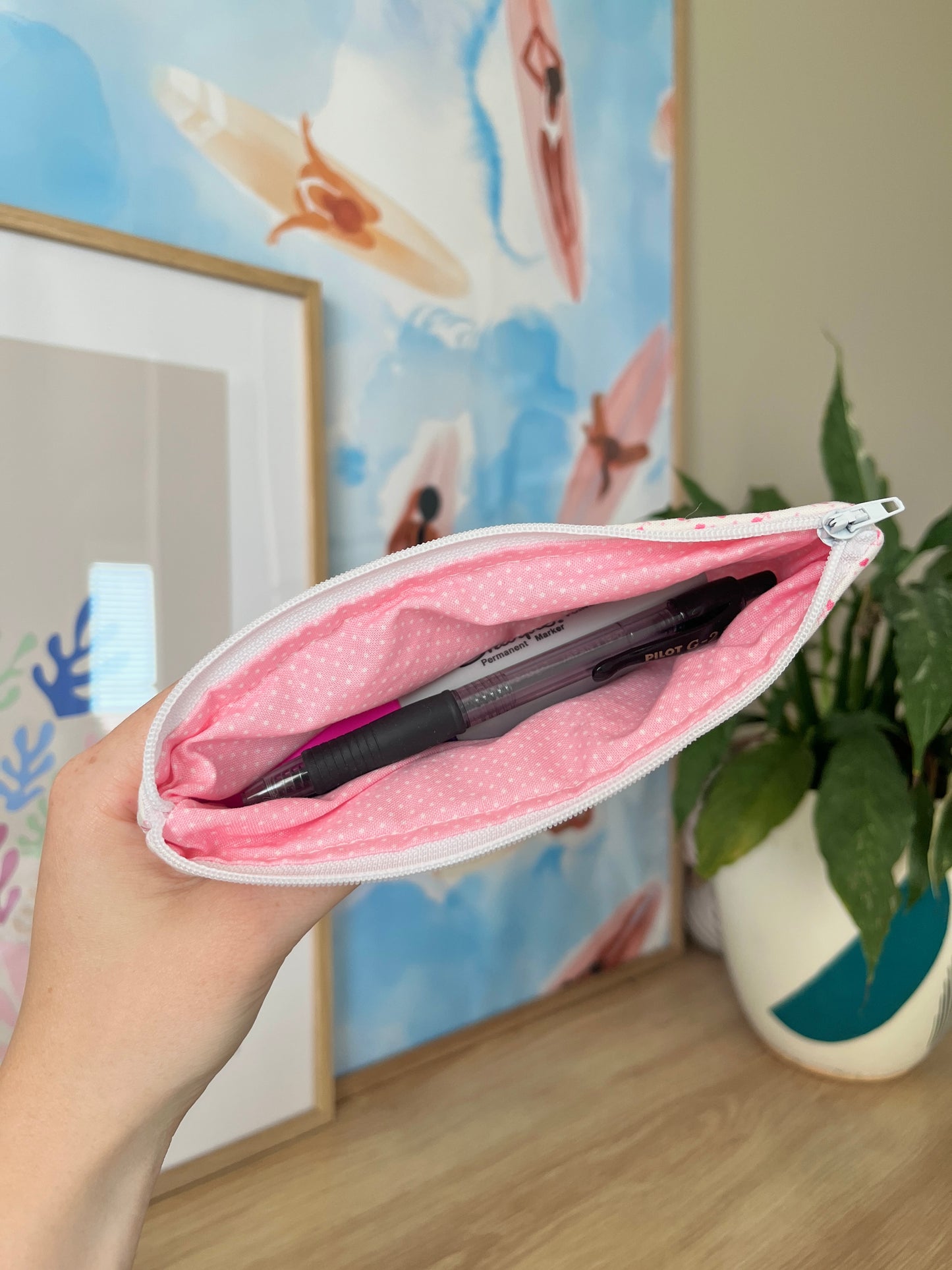 The Pink Heart Pencil & Glasses Case