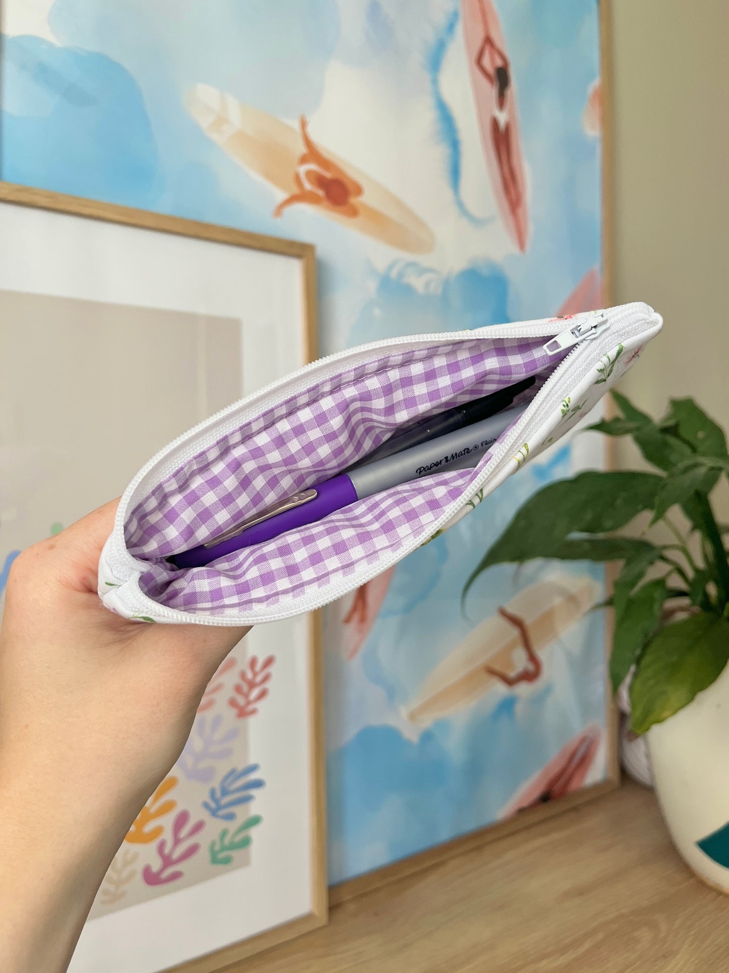 The Purple Wildflower Pencil & Glasses Case