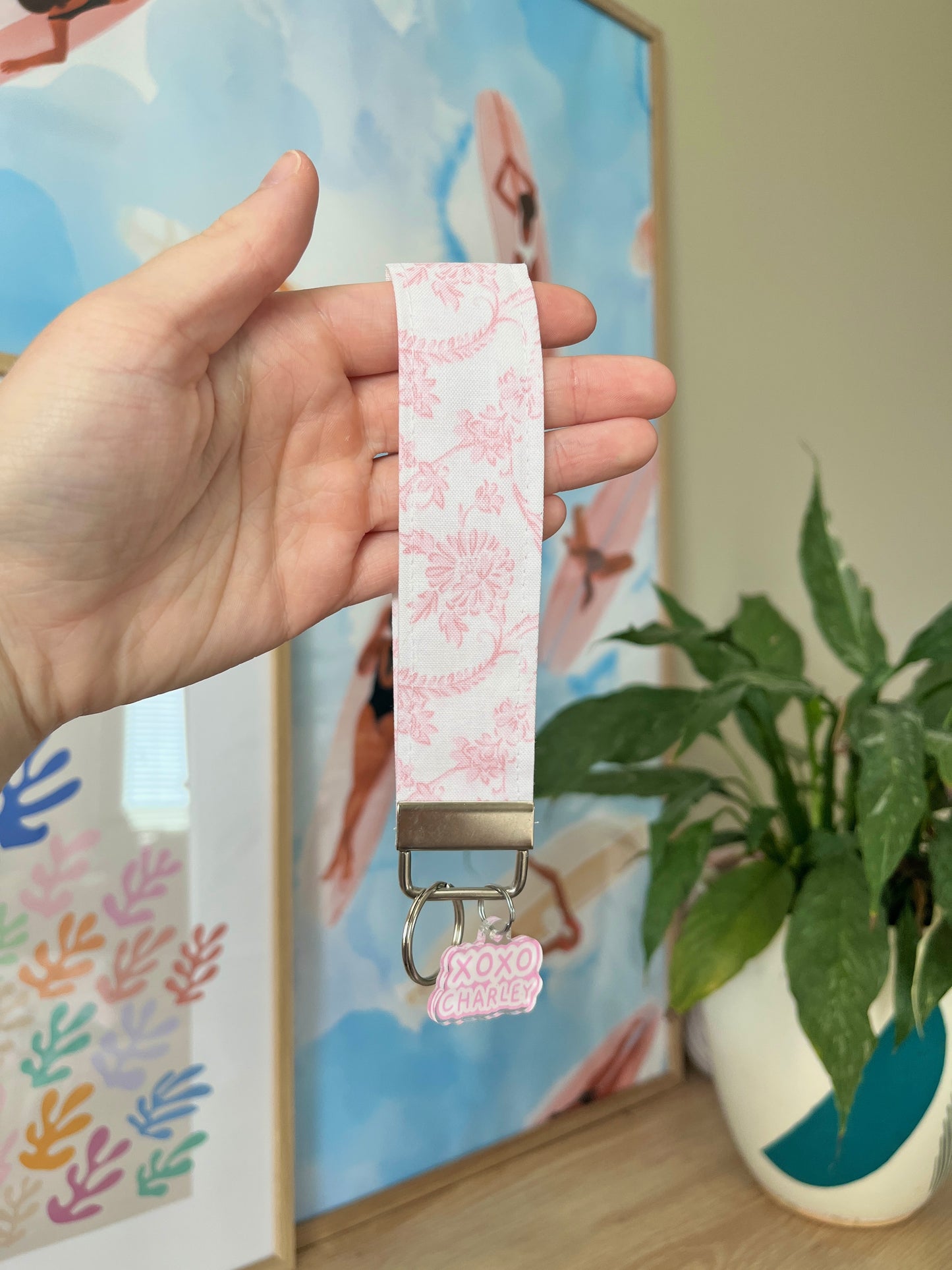 The Vintage Pink Keychain Wristlet