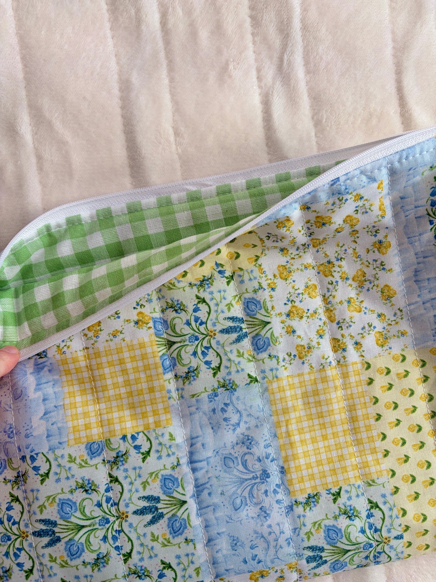 Green Patchwork Laptop & Tablet Sleeve