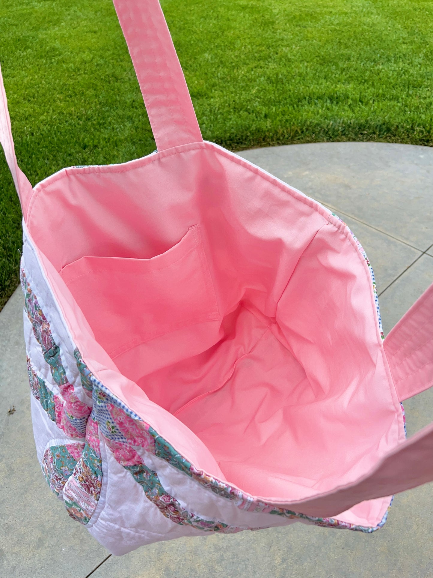 The Light Pink Quilted Weekender Tote Bag #1