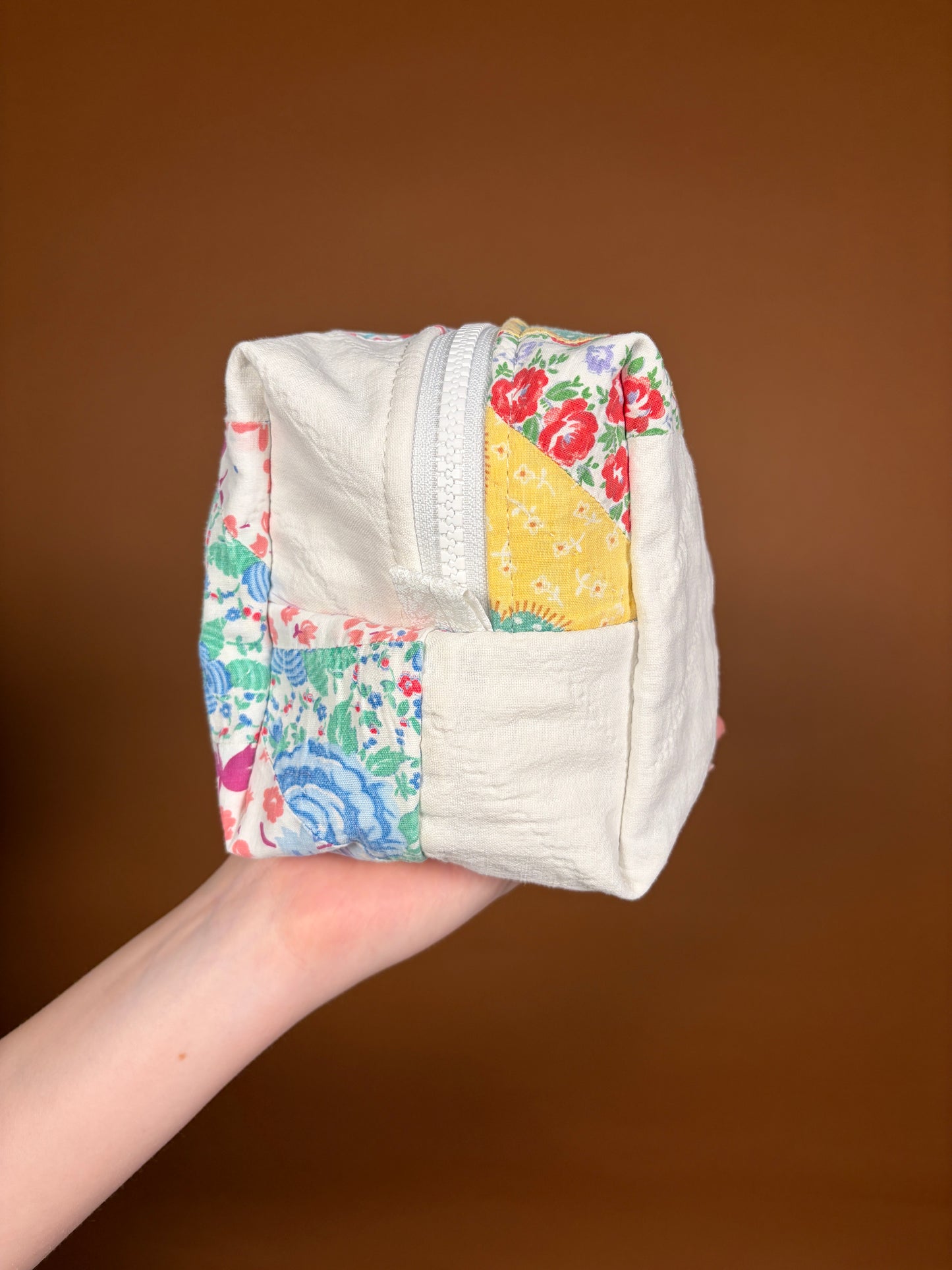 Upcycled Purple Gingham Medium Makeup Bag #1 *limited-edition*