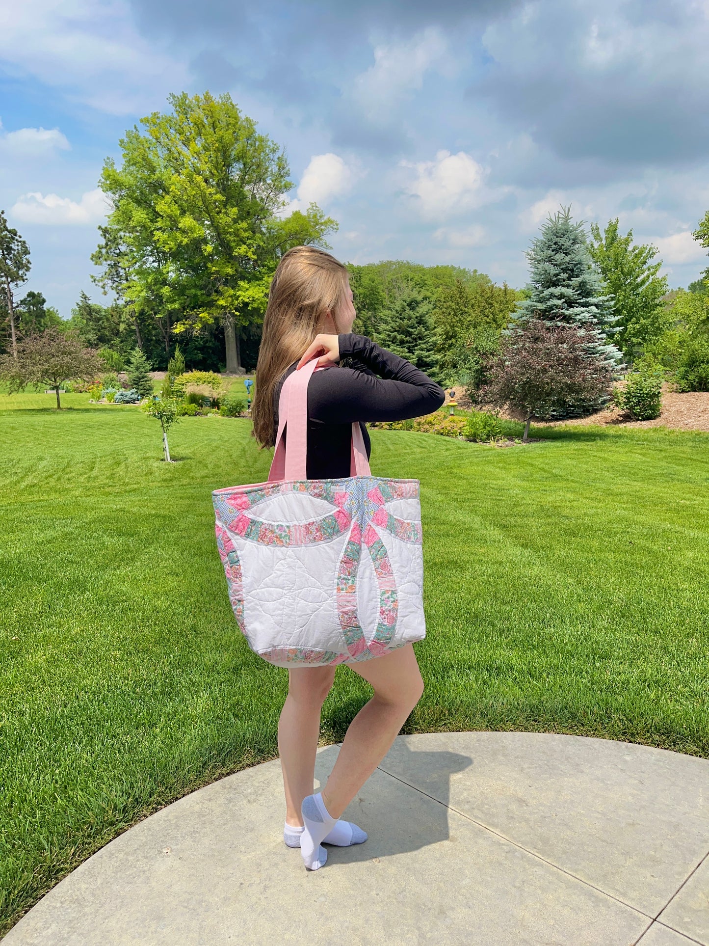 The Light Pink Quilted Weekender Tote Bag #1