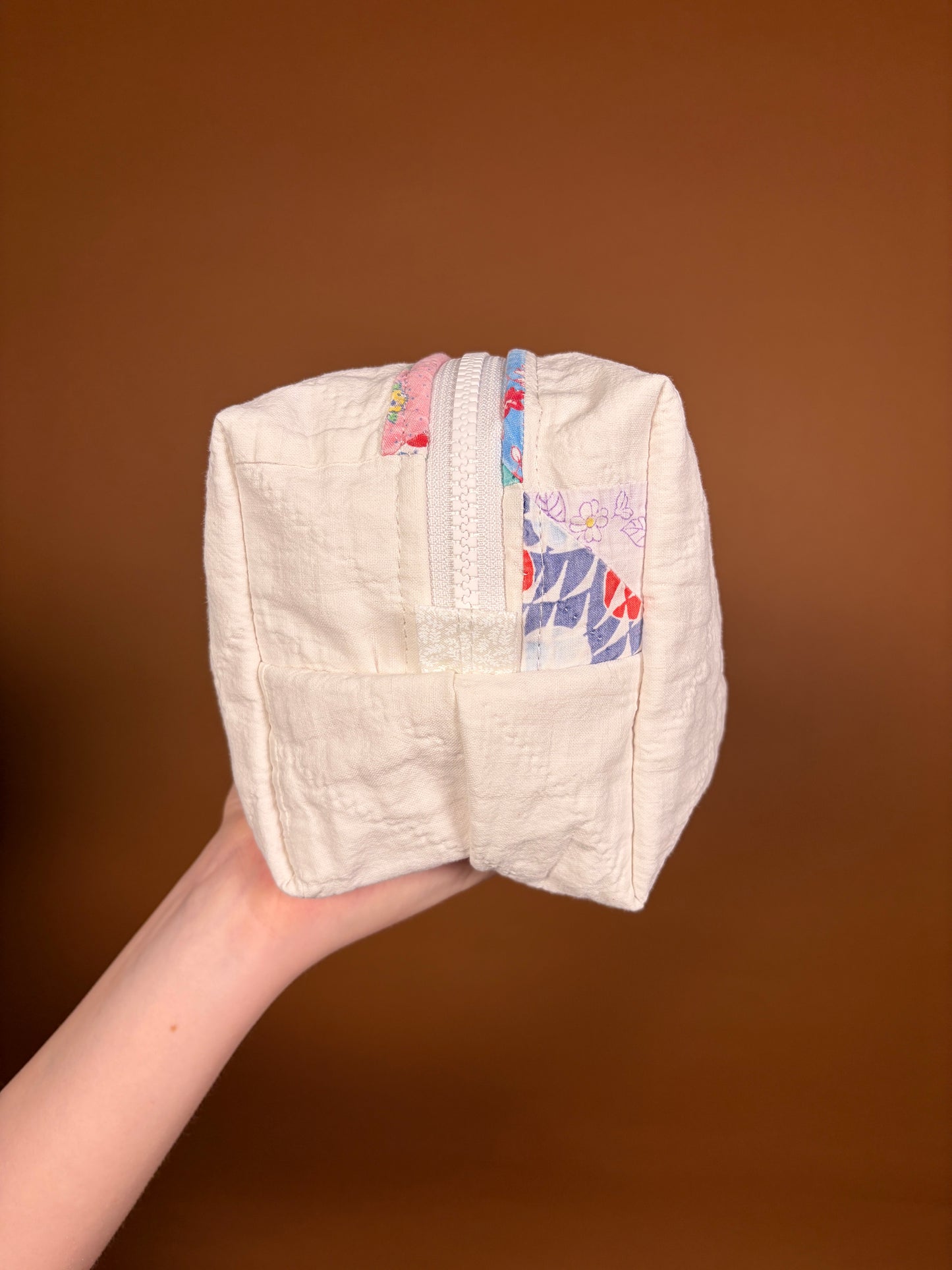 Upcycled Pink Gingham Medium Makeup Bag #2 *limited-edition*
