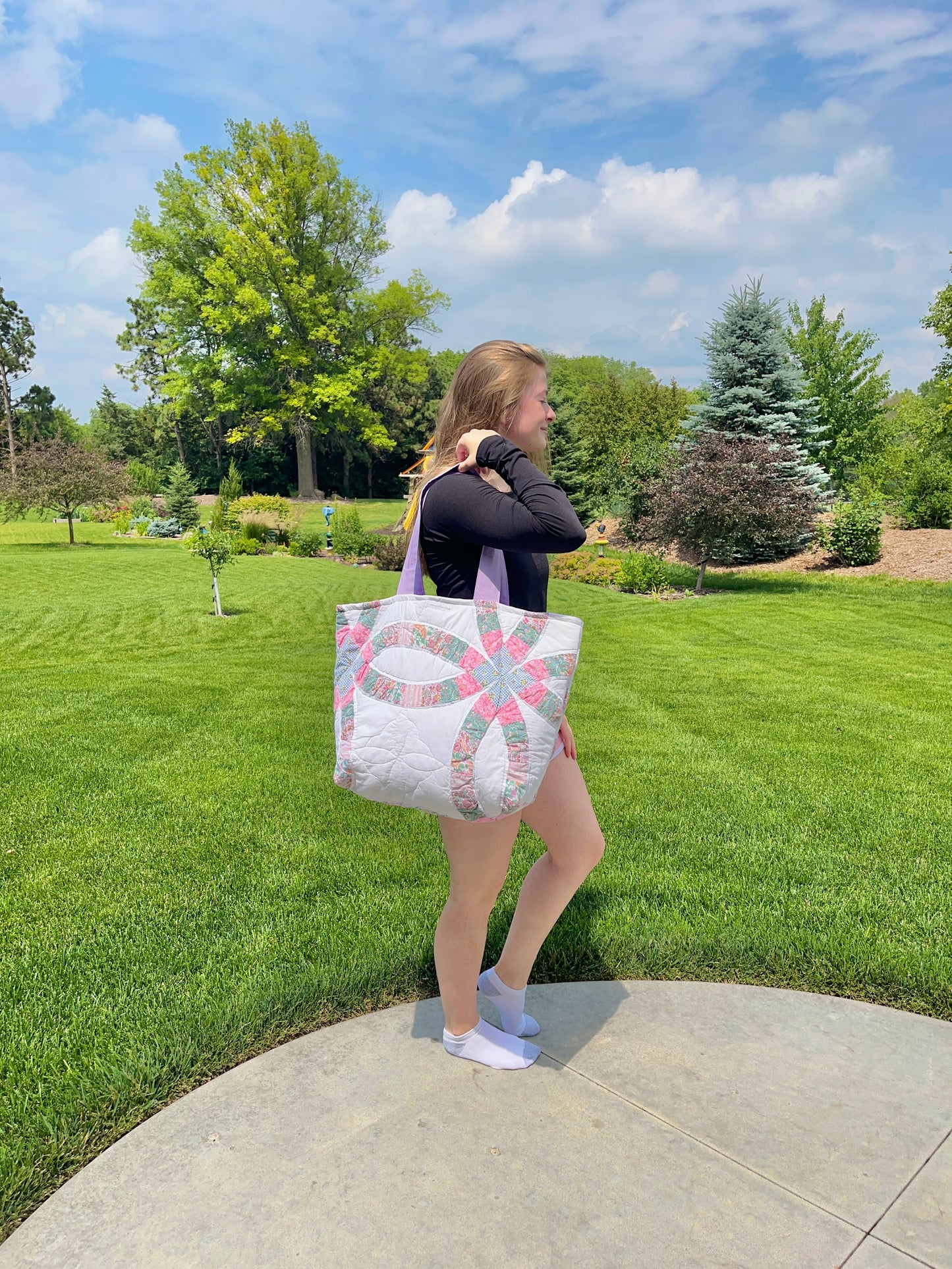The Lavender Quilted Weekender Tote Bag #1