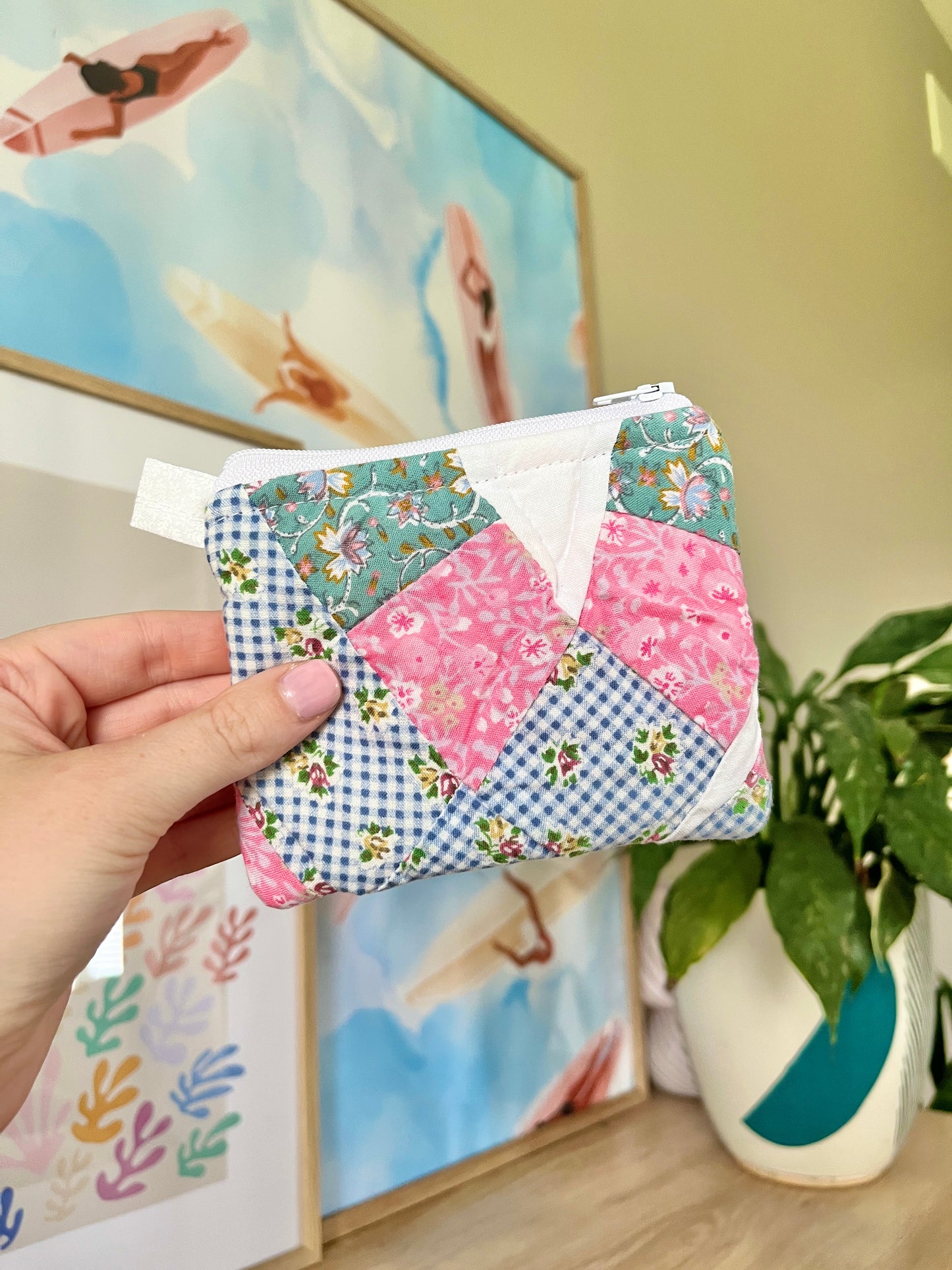 The Light Pink Quilted Keychain Wallet #3