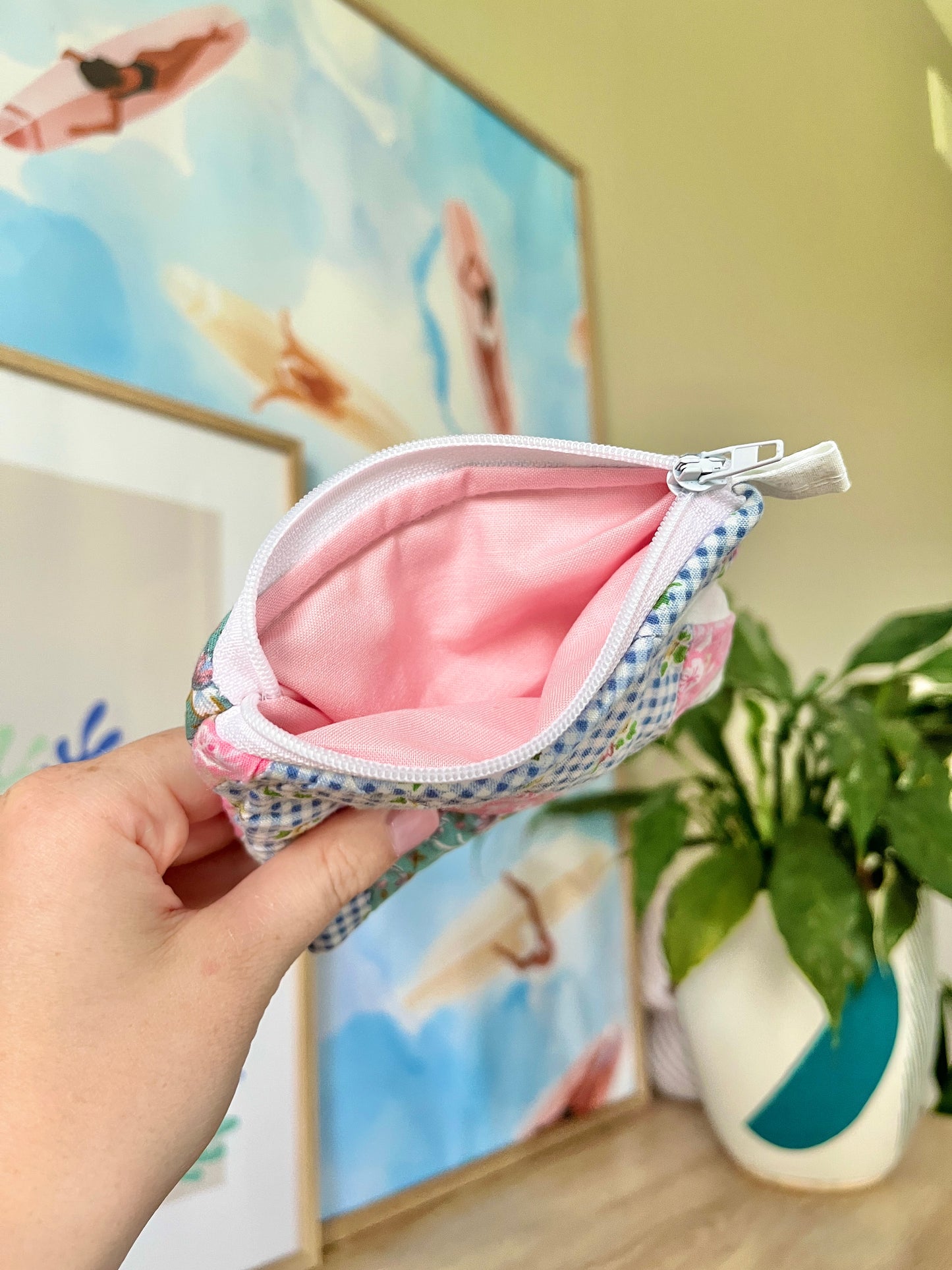The Light Pink Quilted Keychain Wallet #3
