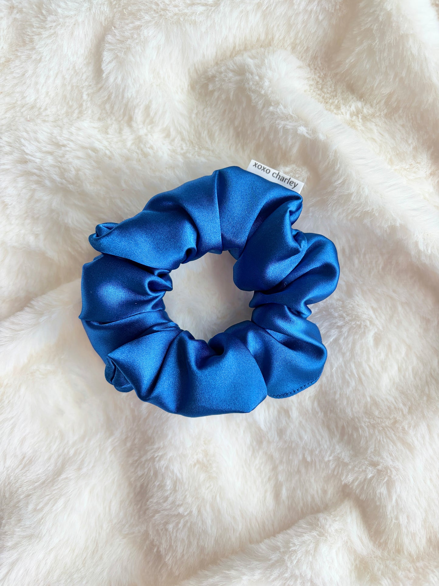Royal Blue Regular Satin Scrunchie